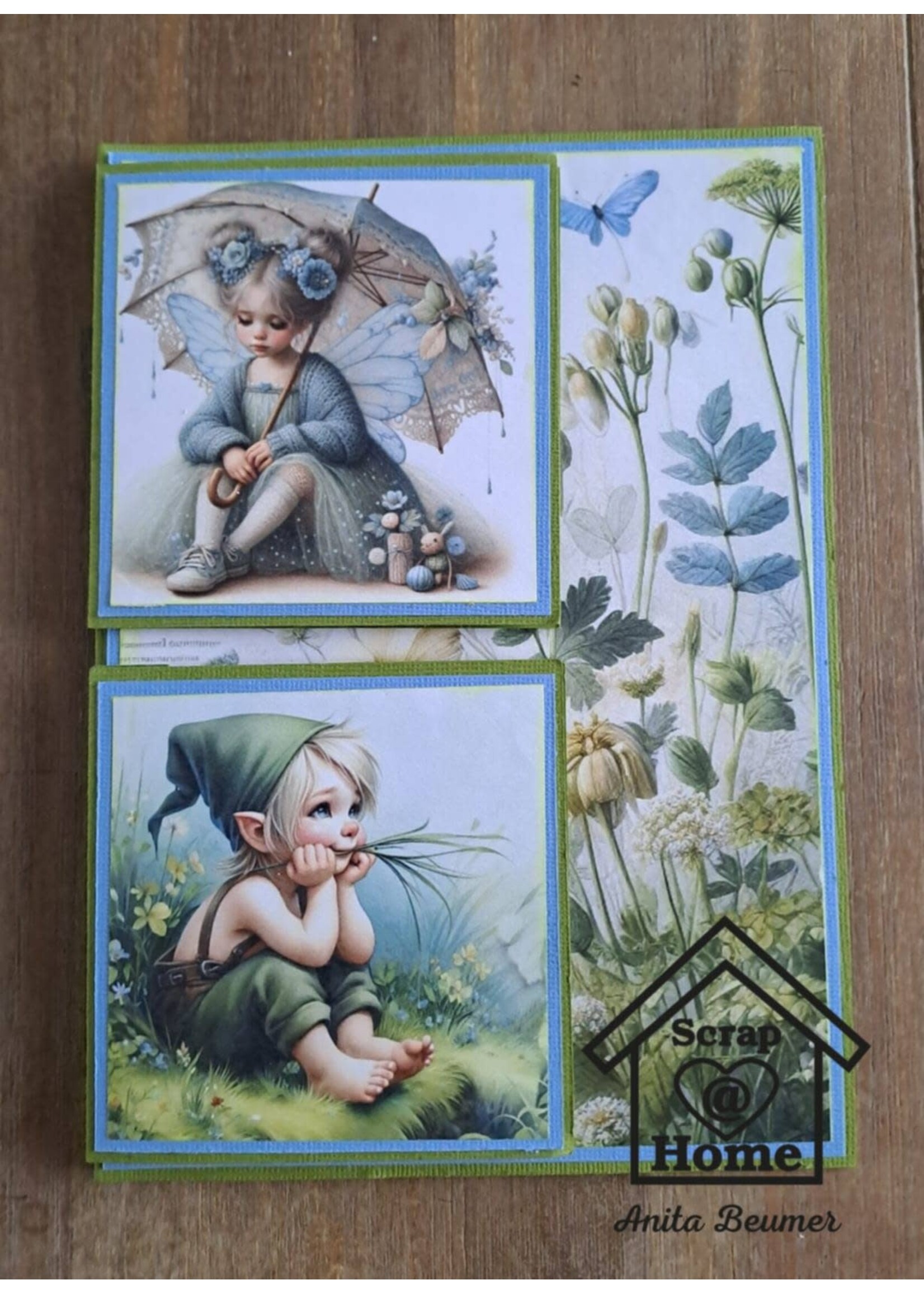 Fairy bells vakjes kaart Anita