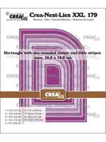 Crea-Nest-Lies XXL Stansen No. 179 Rechthoek met Afgeronde Hoek met Kleine Streepjes (CLNestXXL179)