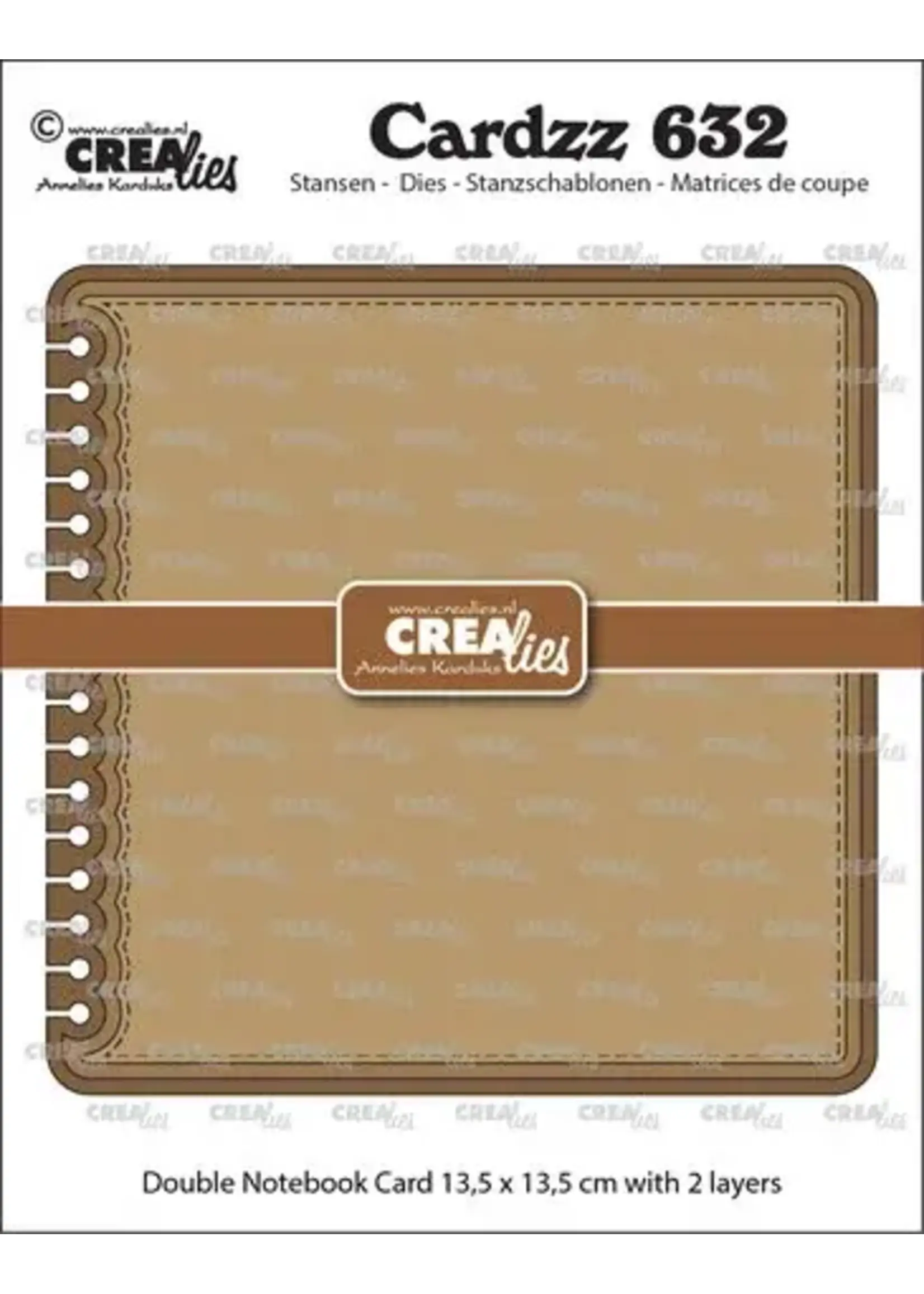 Cardzz Stansen Dubbele Kaart Notebook 13,5x13,5cm met Afgeronde Hoeken (CLCZ632)