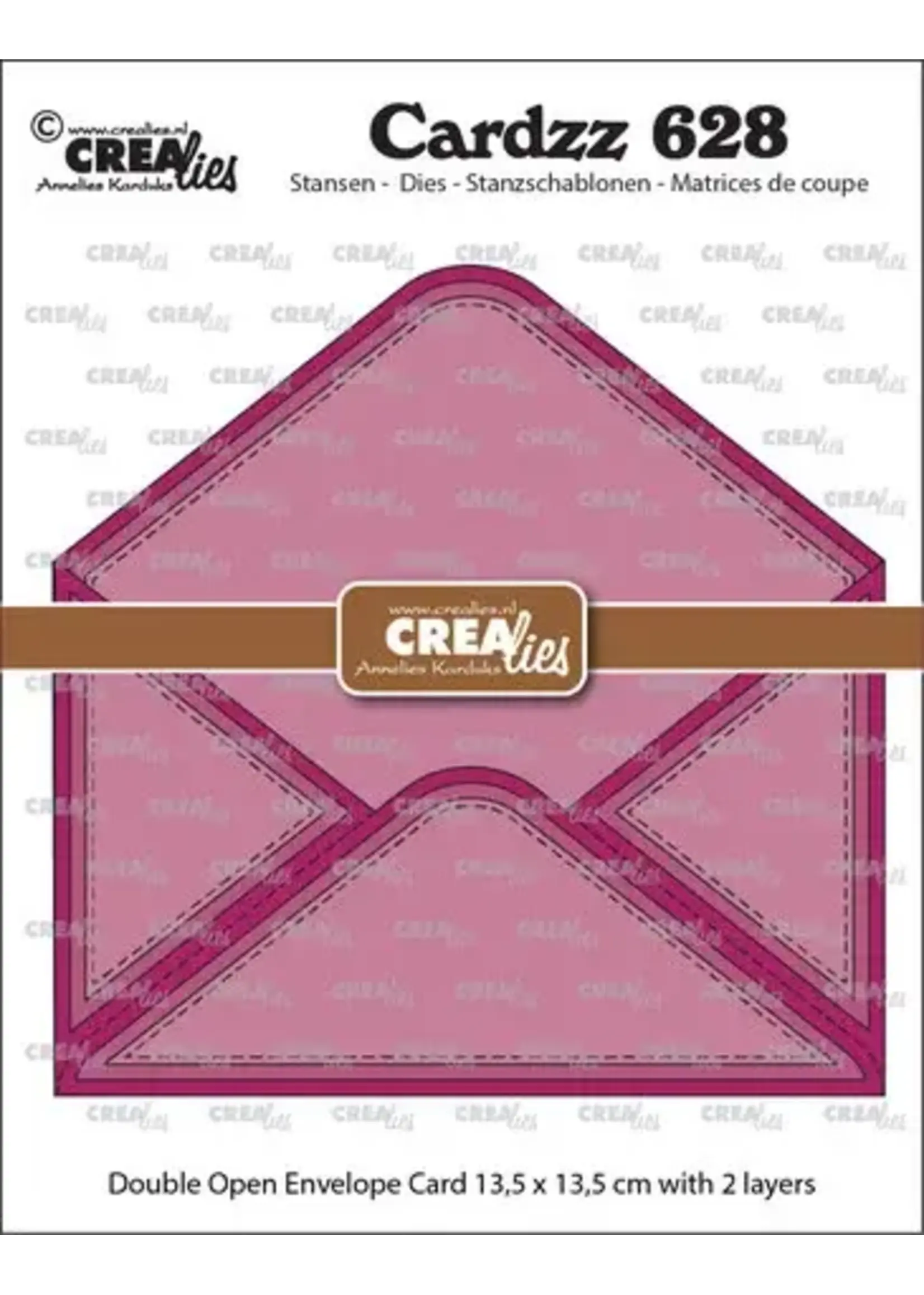 Cardzz Stansen Dubbele Kaart Open Envelop (CLCZ628) 13,5 x 13,5 cm