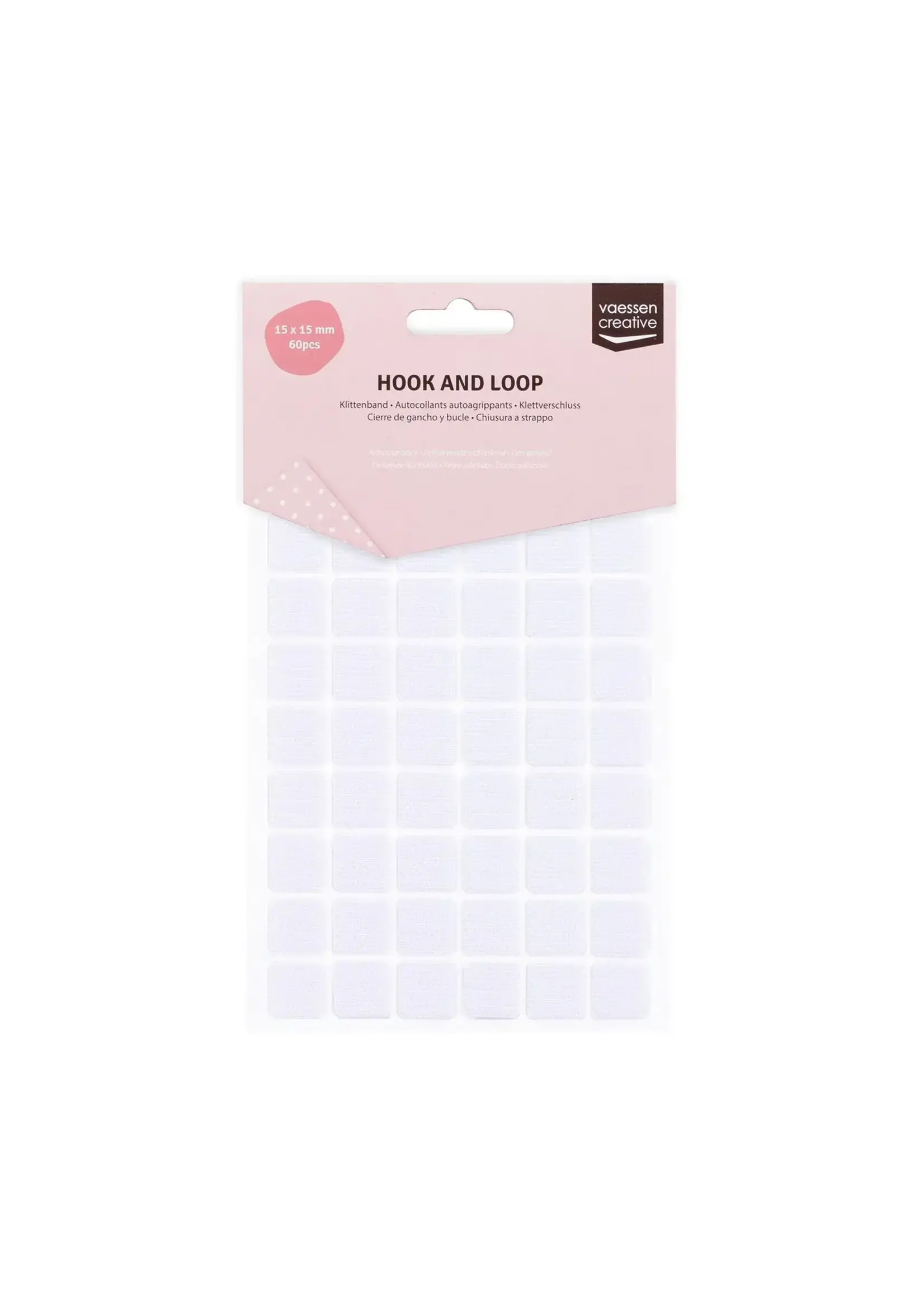 Vaessen Creative • Klittenband Zelfklevende Achterkant 15x15mm 60pcs Vaessen Creative 1009-012