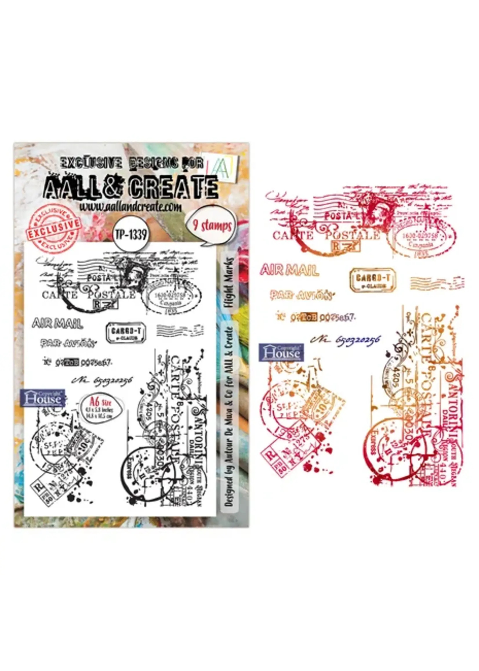 Postcard Sky A6 Stamp Set Flight Marks (AALL-TP-1339)