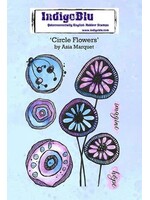 Circle Flowers by Asia A6 Rubber Stamps (IND0757)
