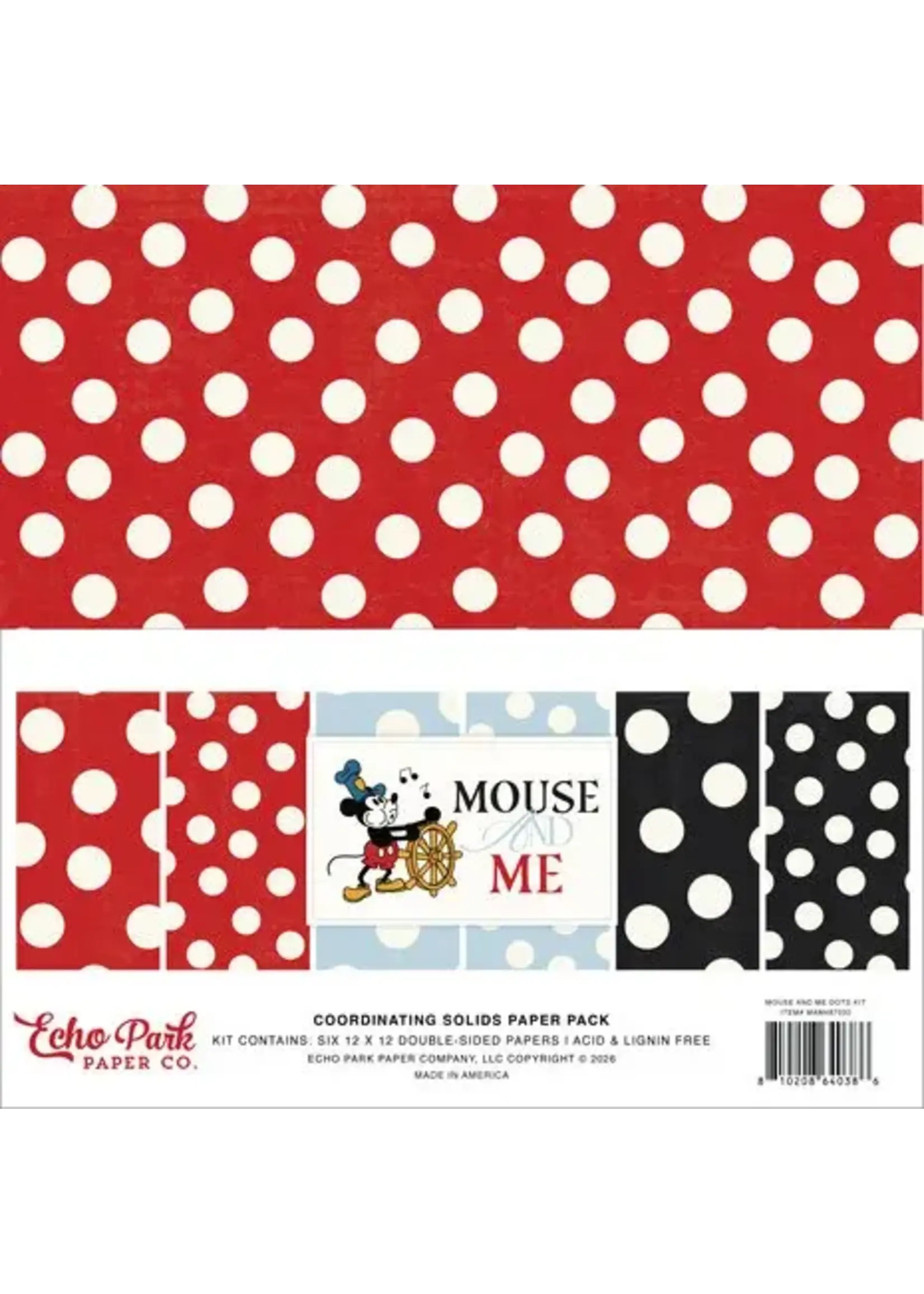 Mouse And Me 12x12 Inch Coordination Solids Paper Pack Polka Dot (MAM487054)