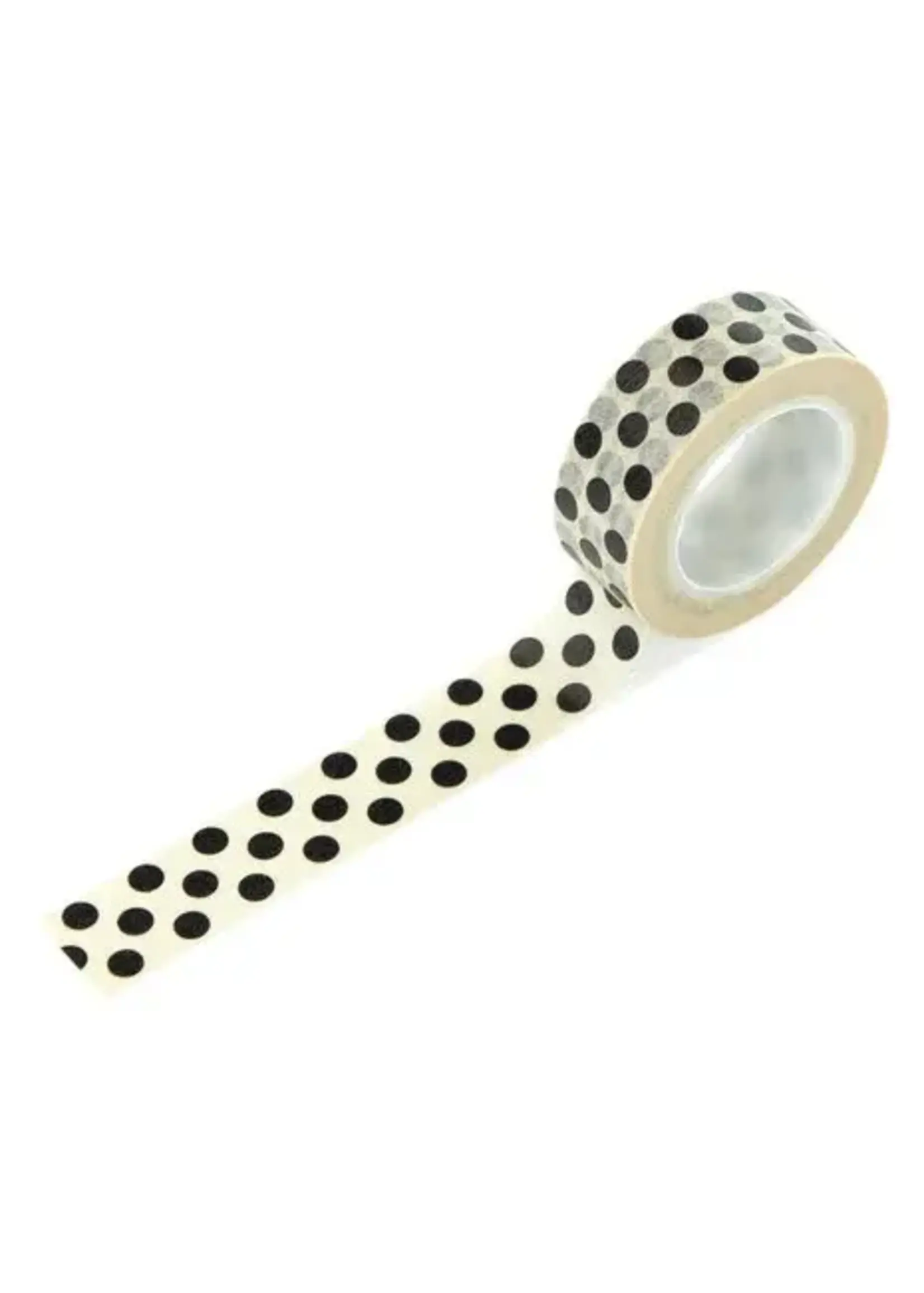 French Girl Washi Tape Big Black Polka Dot (CBFG490037)