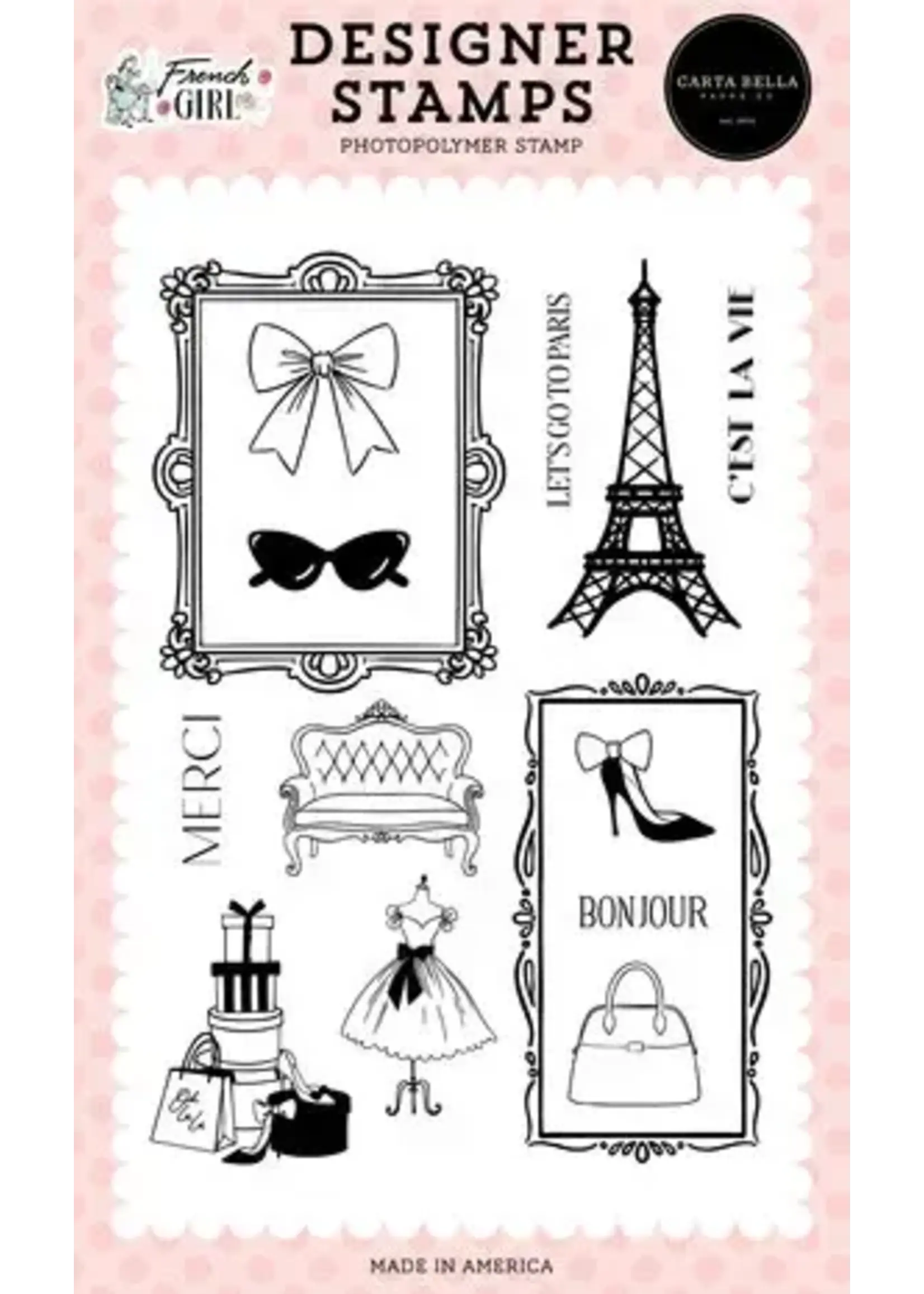 French Girl Designer Stamps Paris Days Stamp Set (CBFG490045)
