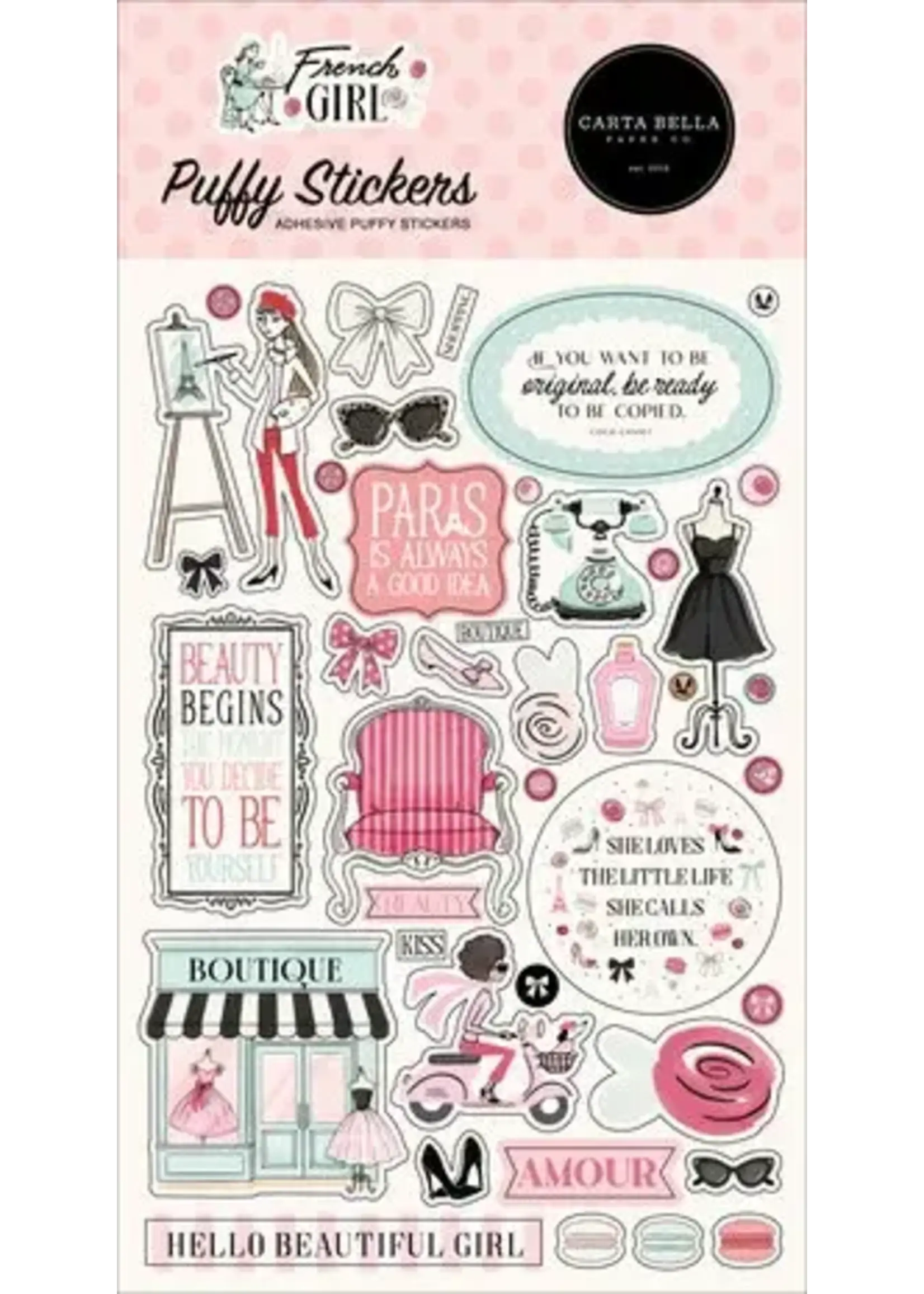 French Girl Puffy Stickers (CBFG490066)