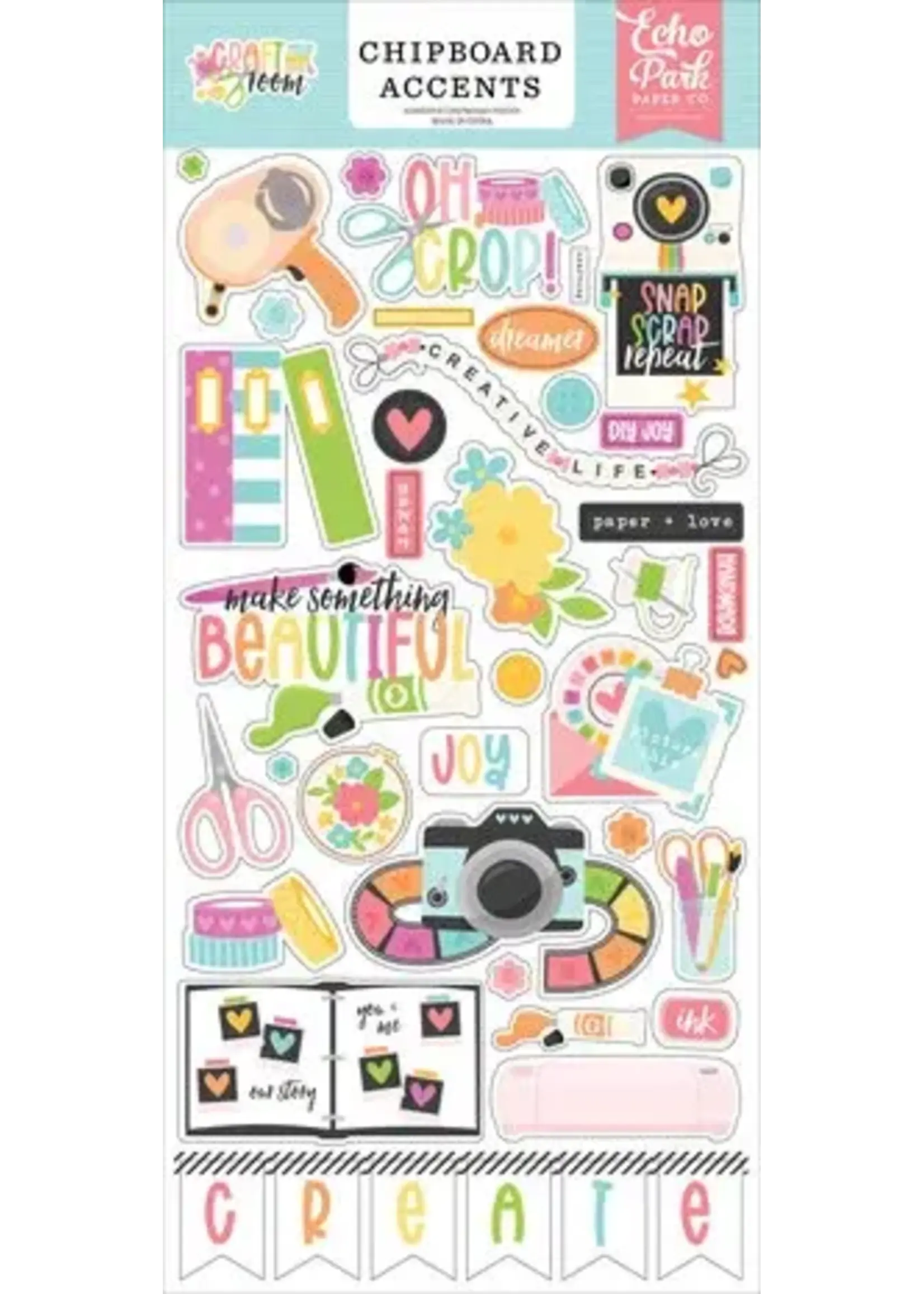 Craft Room Chipboard Accents (CRM492021)