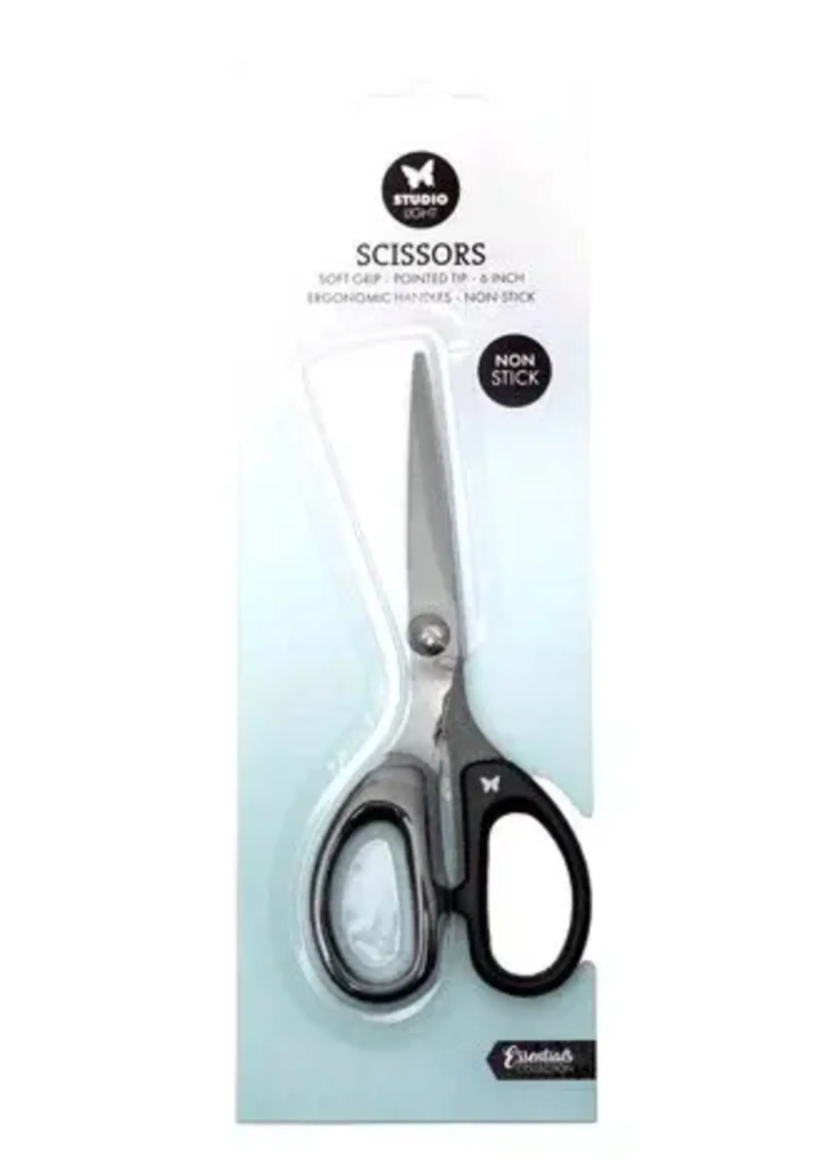 Scissors Soft Grip/Pointed Tip/Non Stick 6 Inch - Black (SL-TO-SCIS04)