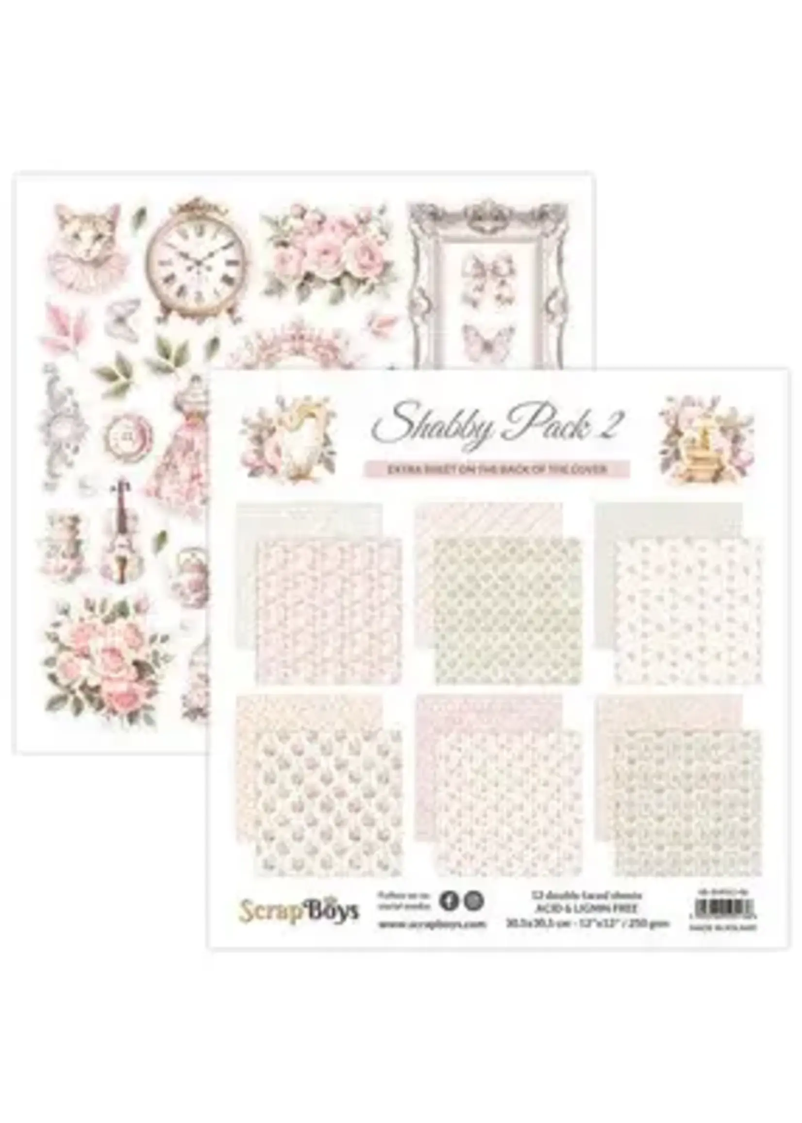 Shabby Pack 2 12x12 Inch Paper Pad (SB-SHPA2-08)