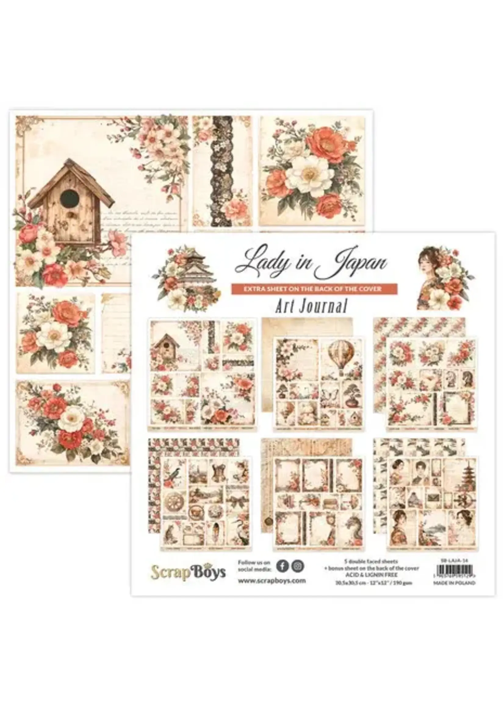 Lady in Japan 12x12 Inch Art Journal (SB-LAJA-14)