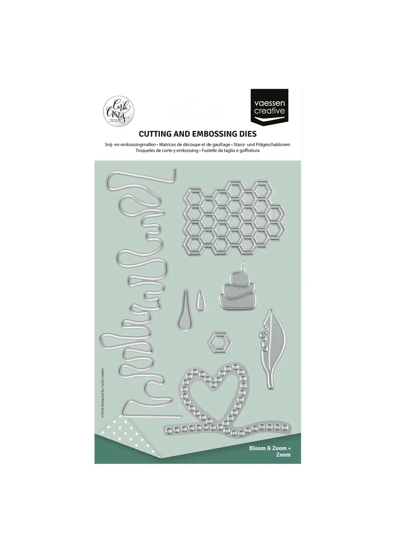 Vaessen Creative • Snij- en Embossingmallen by Carla Creates Zoom 6st. Vaessen Creative CAR0302