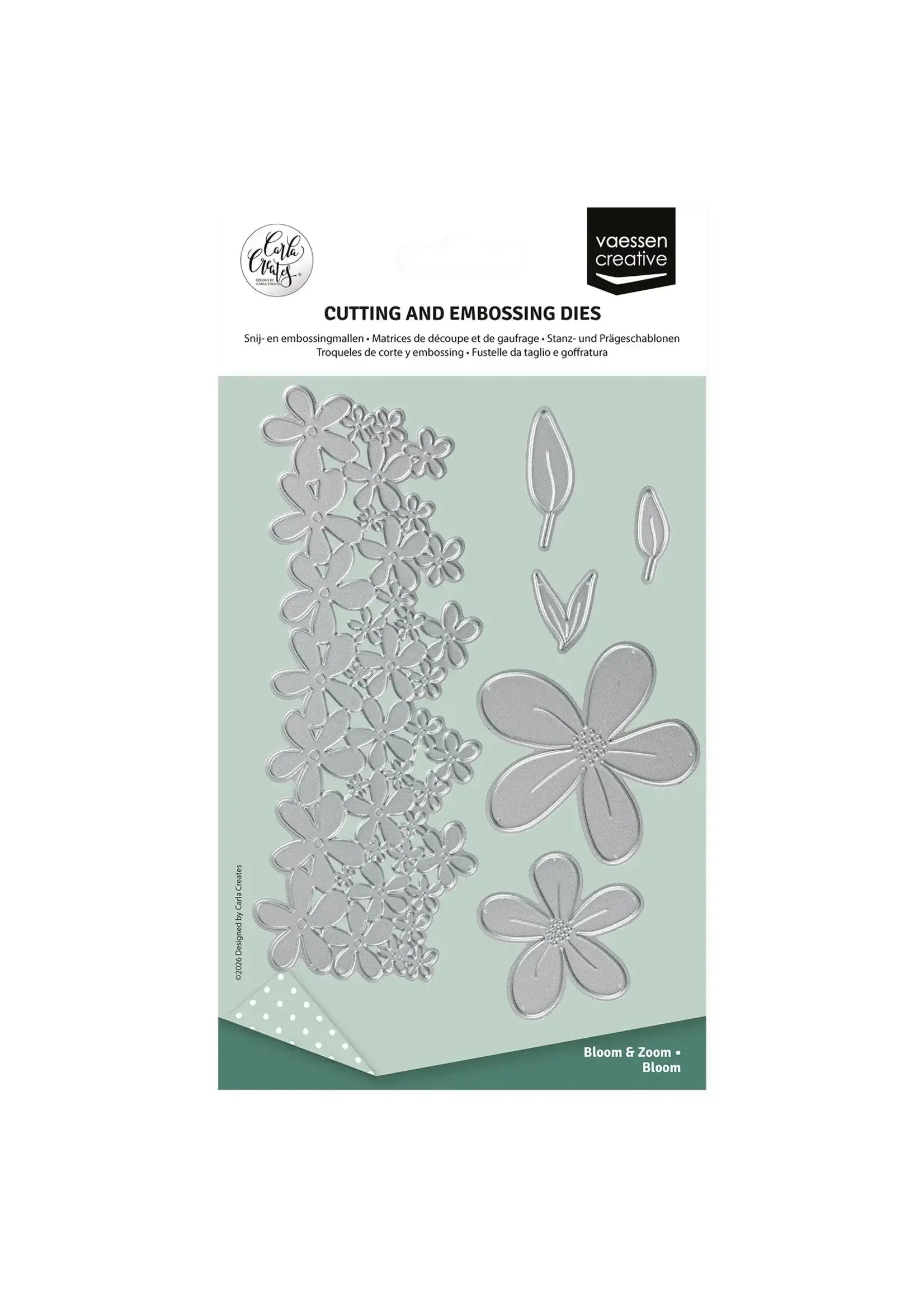 Vaessen Creative • Snij- en Embossingmallen by Carla Creates Bloom 6st. Vaessen Creative CAR0301