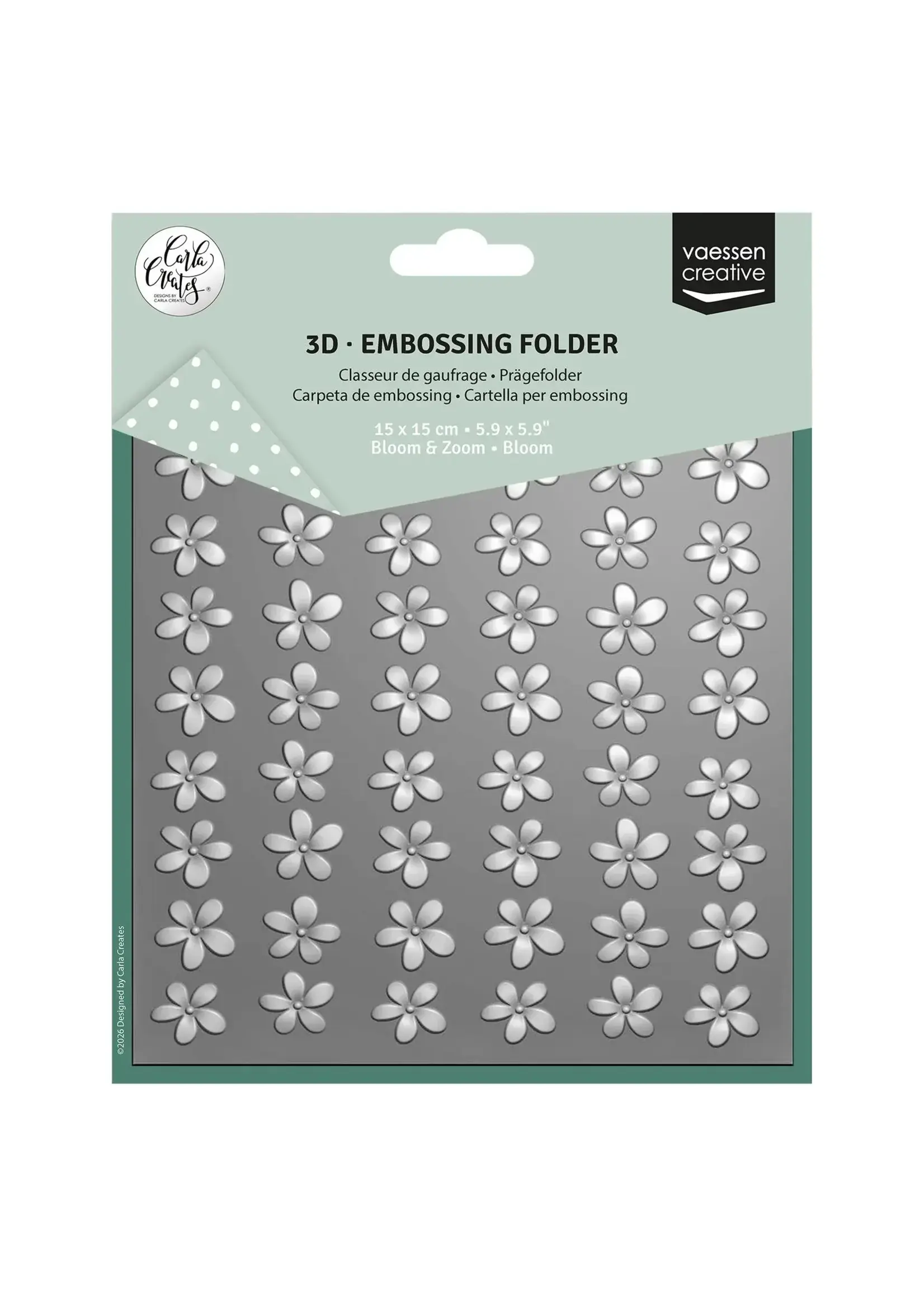 Vaessen Creative • 3D Embossing Folder by Carla Creates Bloom 15x15cm Vaessen Creative CAR0311