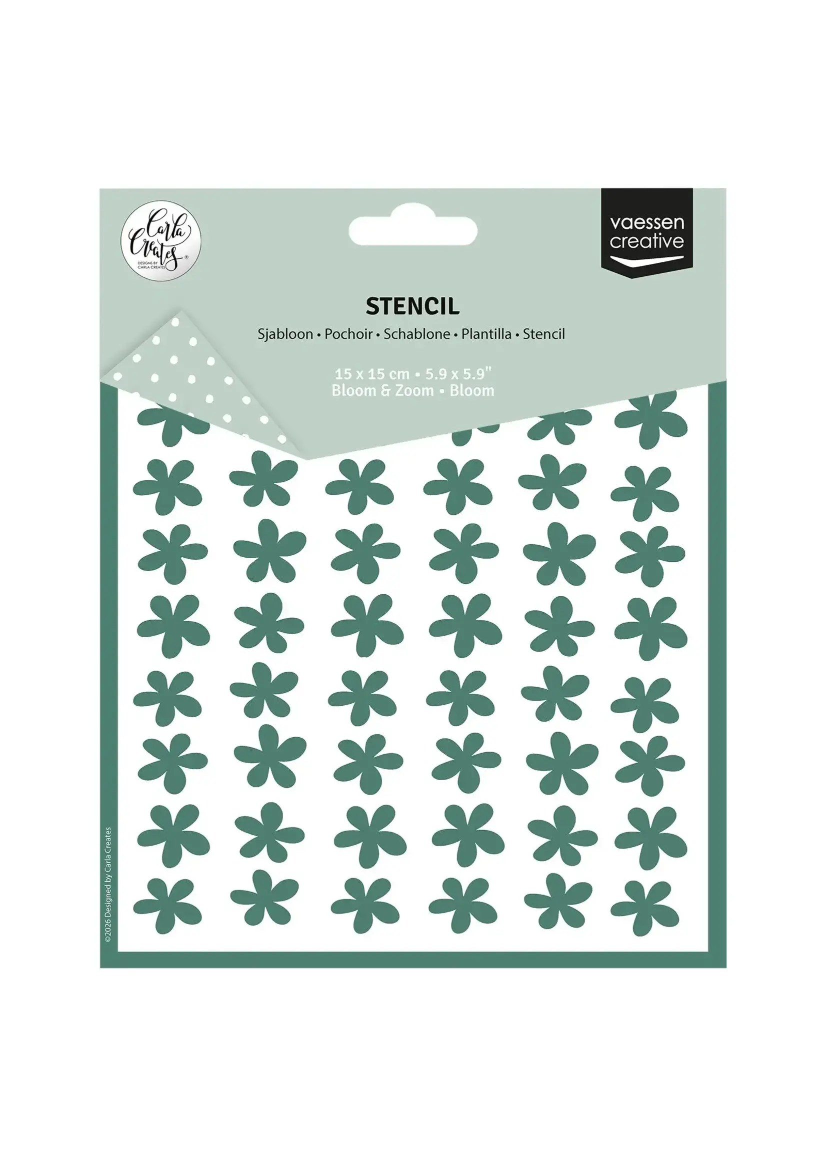 Vaessen Creative • Stencil by Carla Creates Bloom 15x15cm Vaessen Creative CAR0313