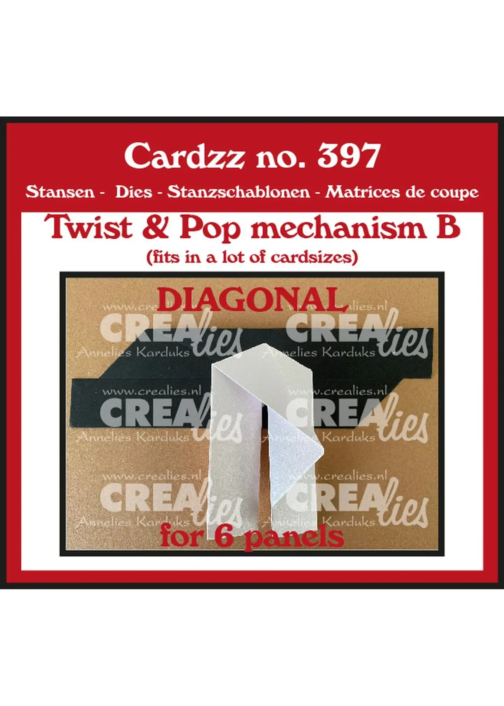 Crealies • Snijmal Twist & Pop B Diagonaal Voor 6 Panelen Crealies CLCZ397