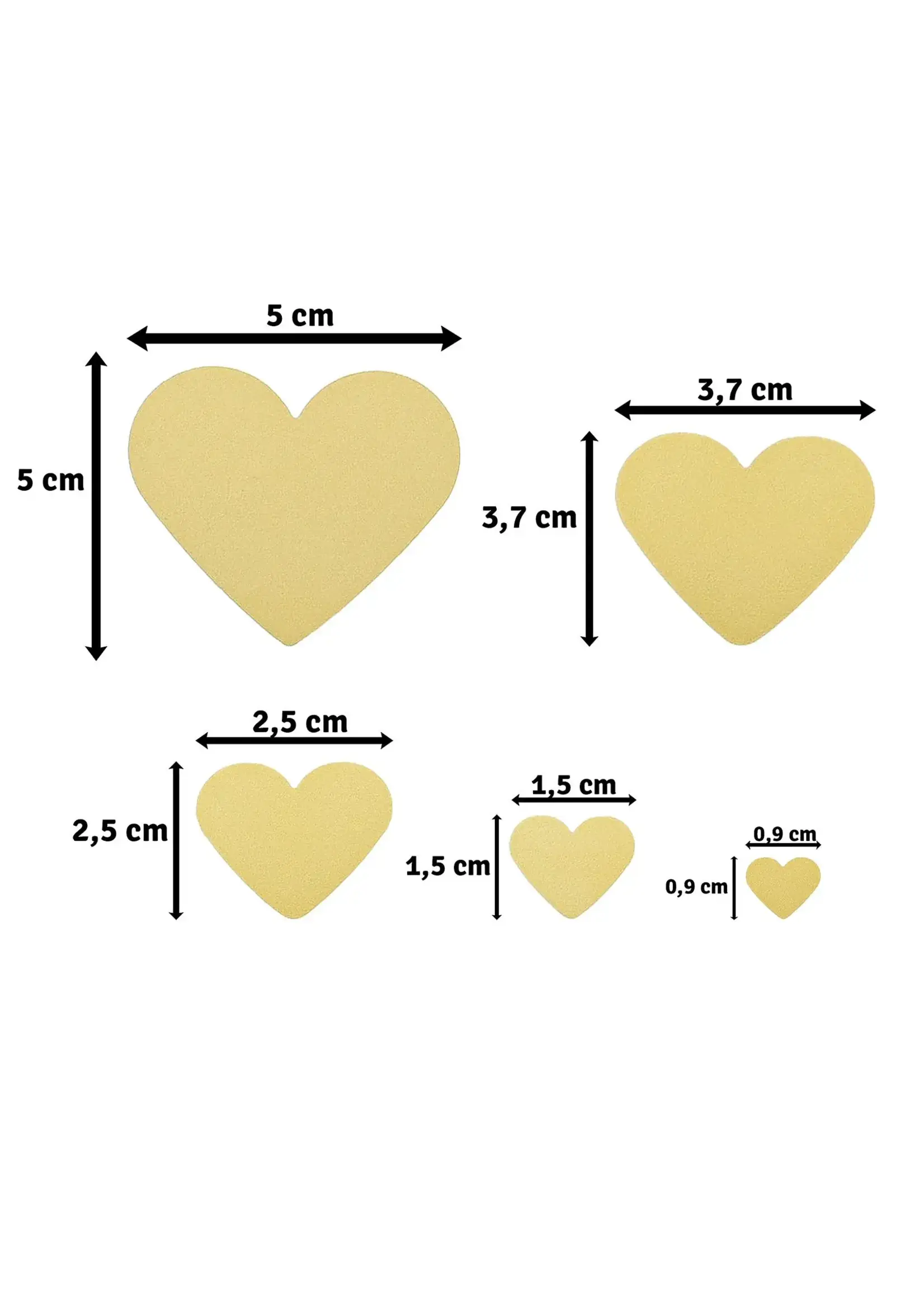 Vaessen Creative • Figuurpons Set Hartjes 5st Vaessen Creative 2137-129