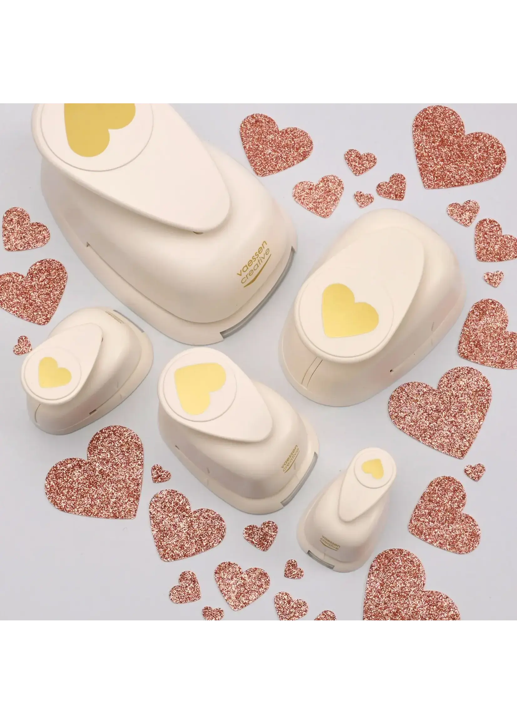 Vaessen Creative • Figuurpons Set Hartjes 5st Vaessen Creative 2137-129