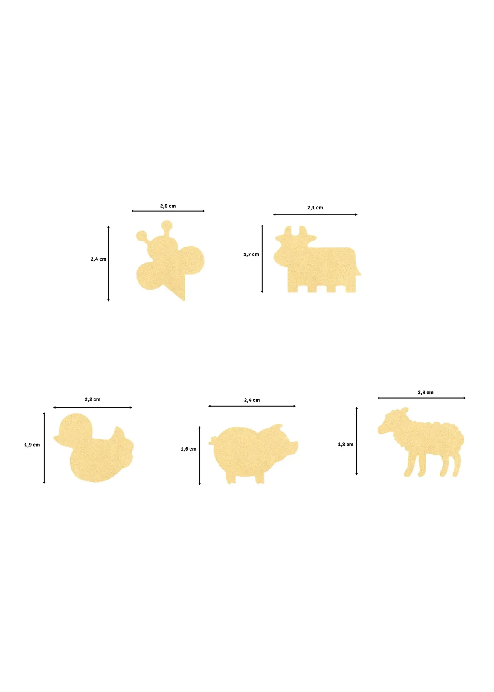 Vaessen Creative • Figuurpons Set Boerderijdieren Medium 5st. 2137-119