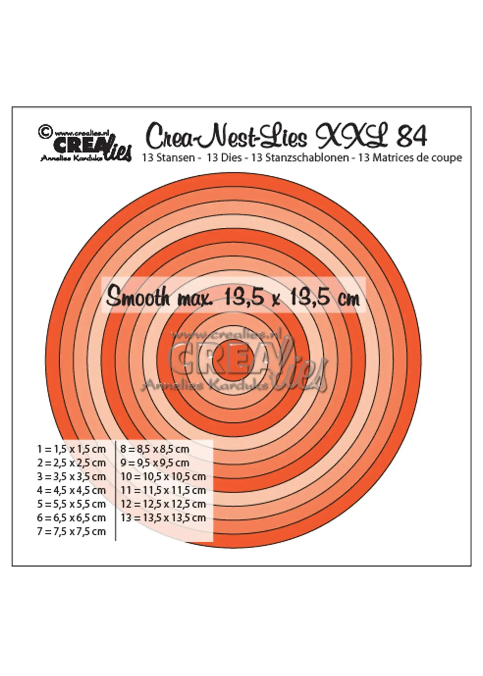 Crealies • Crea-Nest-Lies XXL Gladde cirkels halve cm Crealies CLNESTXXL84