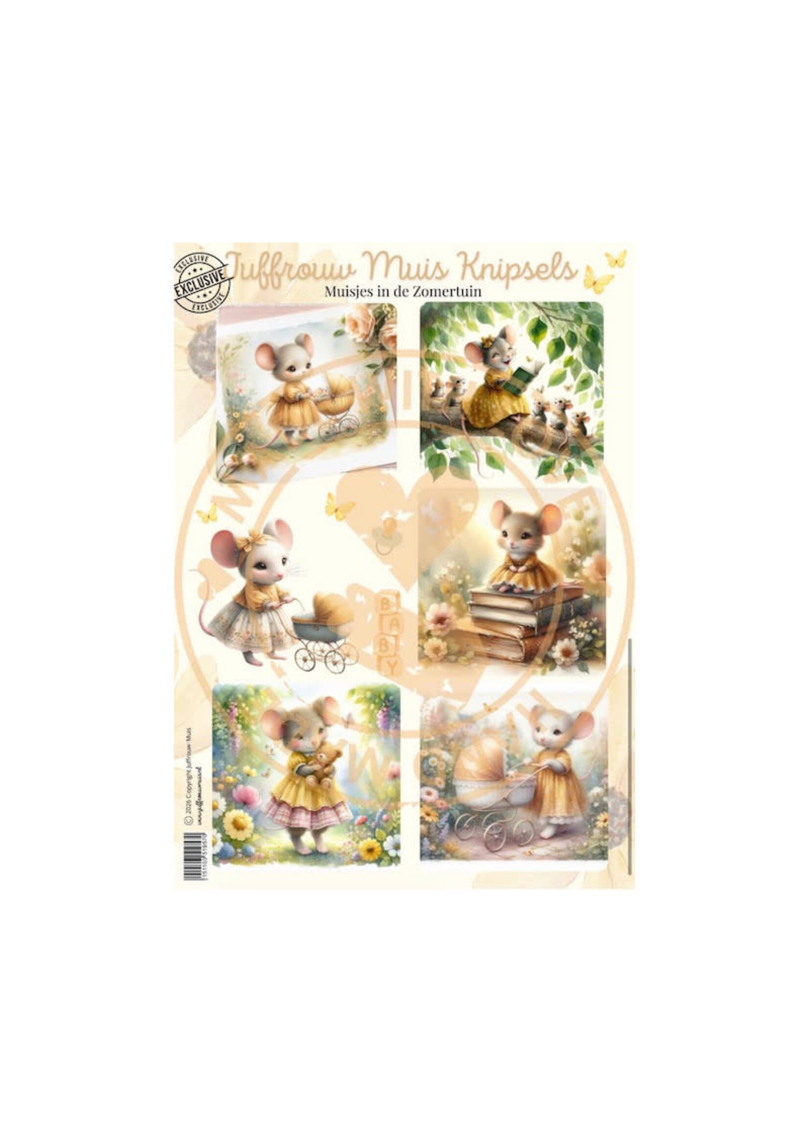 Juffrouw Muis Knipsel - Muisjes in de zomertuin - Exclusive