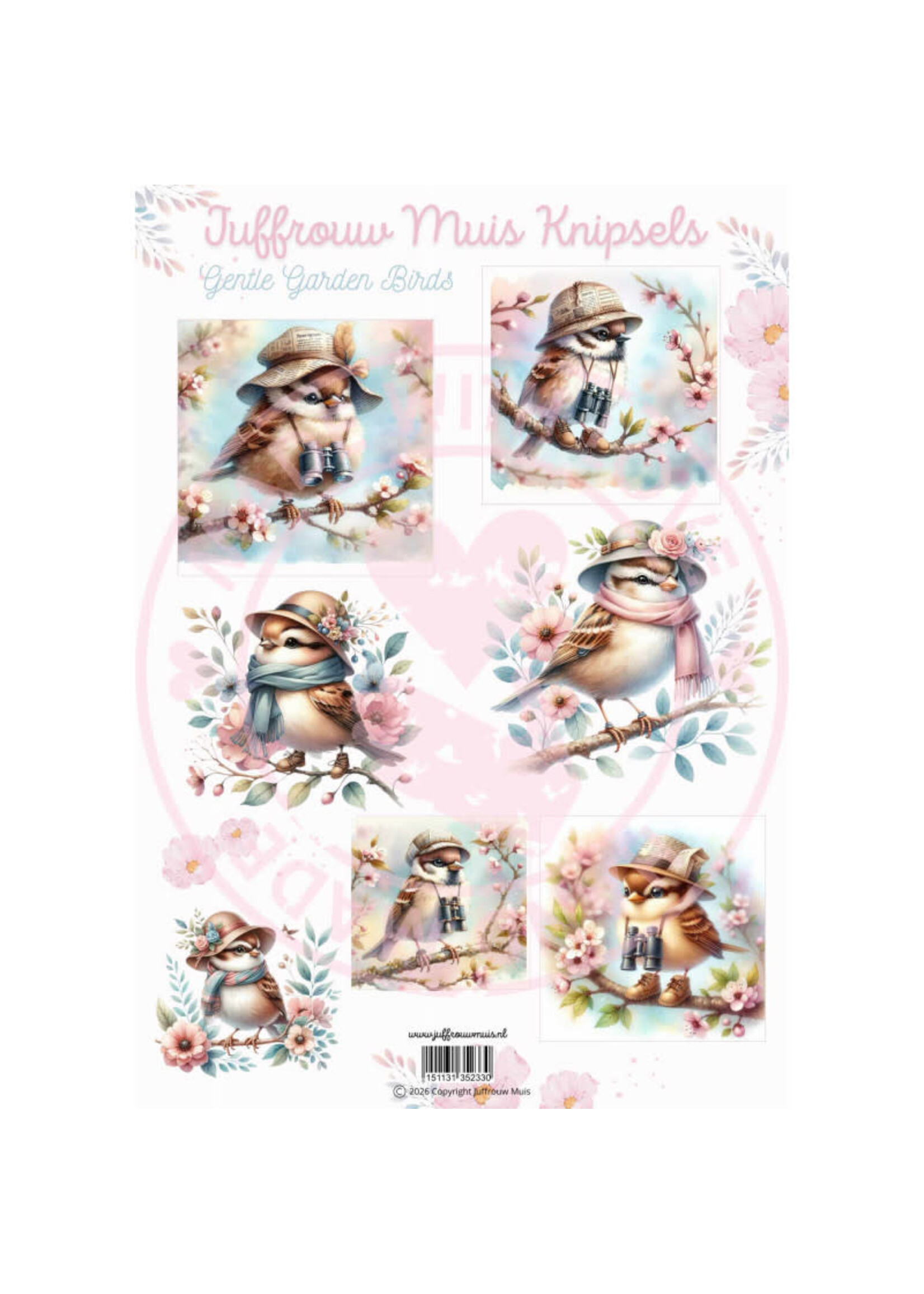 Juffrouw Muis Knipsel - Genlte Garden Birds