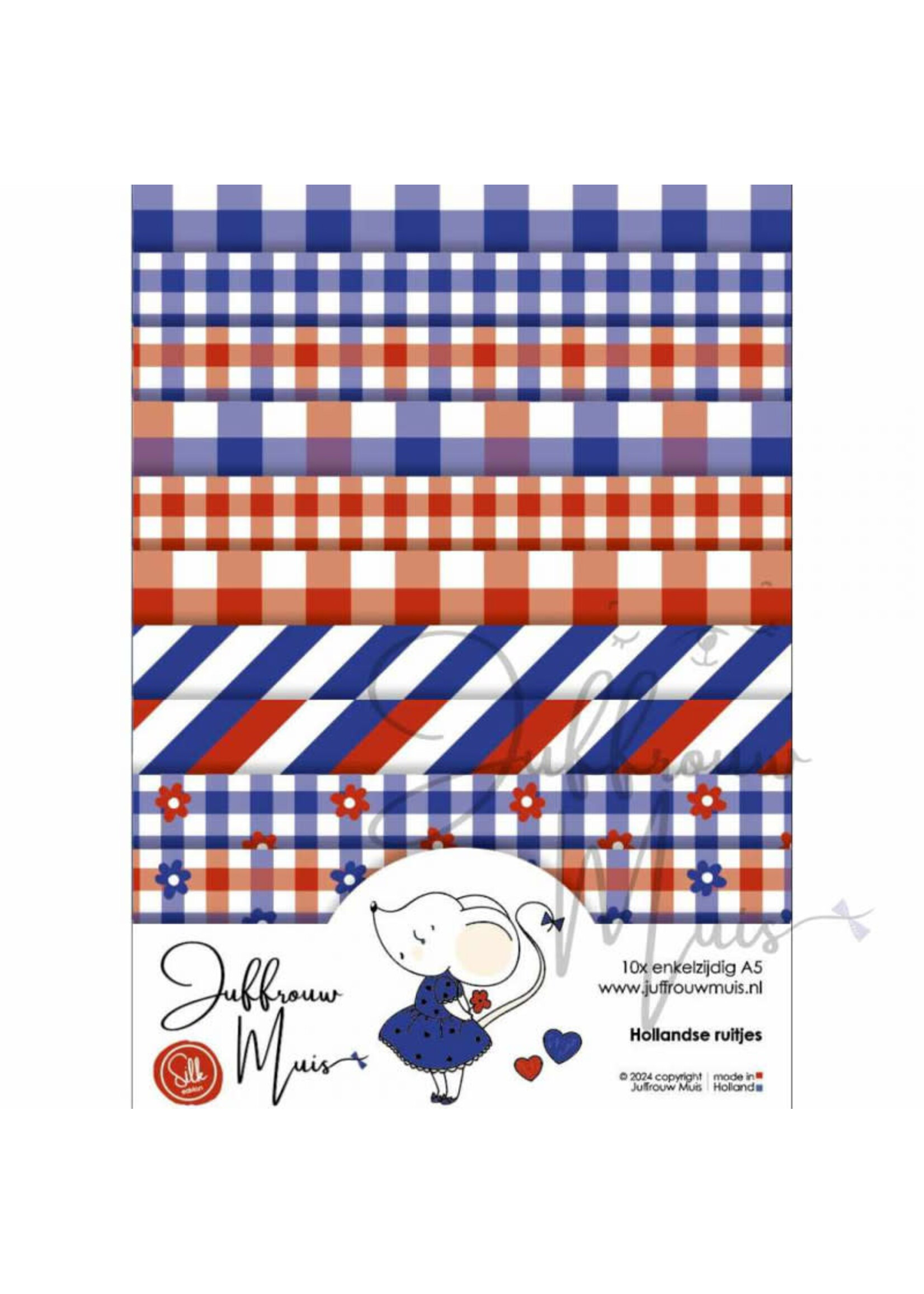 Tiny Cardstock - A5 - Hollandse ruitjes - Silk edition