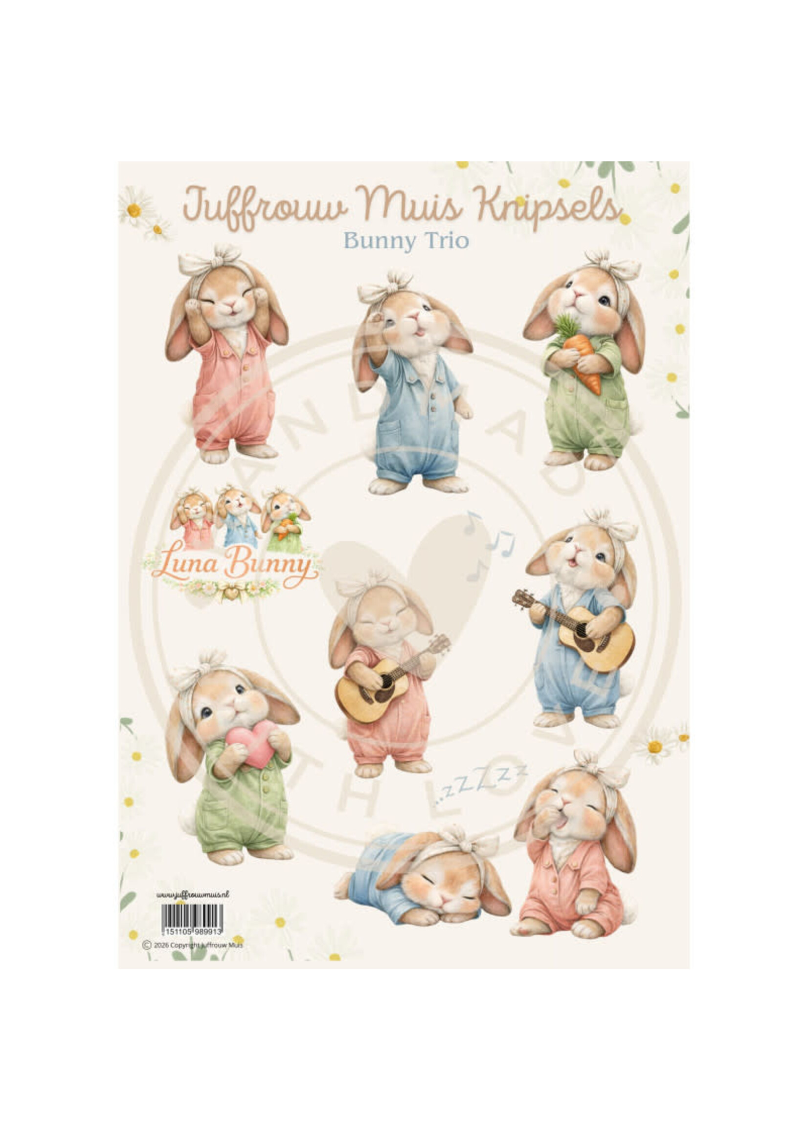 Juffrouw Muis Knipsel - Luna Bunny - Bunny Trio