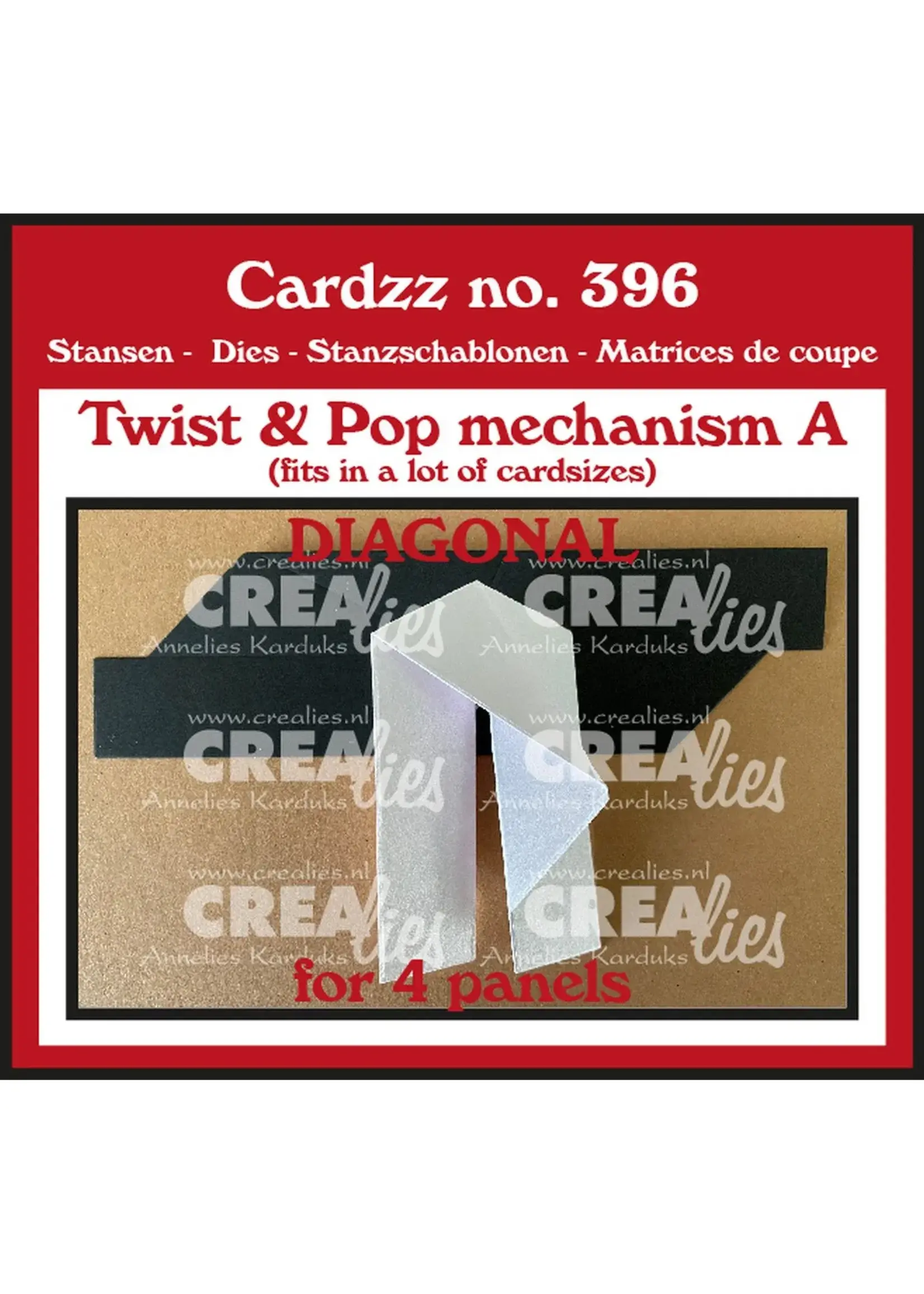 Crealies • Snijmal Twist & Pop A Diagonaal Voor 4 Panelen Crealies CLCZ396