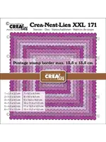 Crealies • Snijmal Vierkanten Met Postzegelrand Crealies CLNESTXXL171