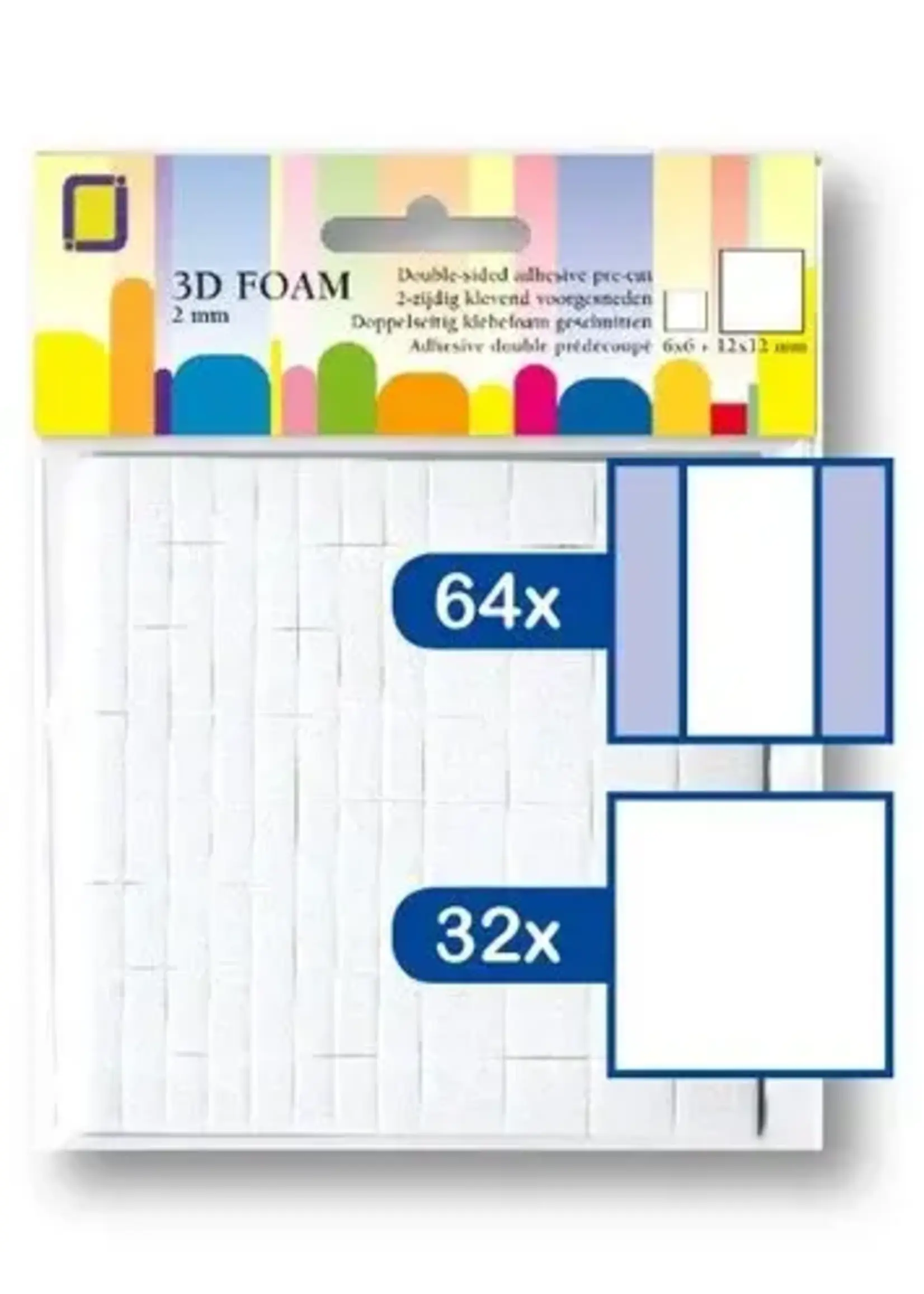 3D Foam Rectangles 12x12 mm & 12x6 mm x 2 mm (3.3132)