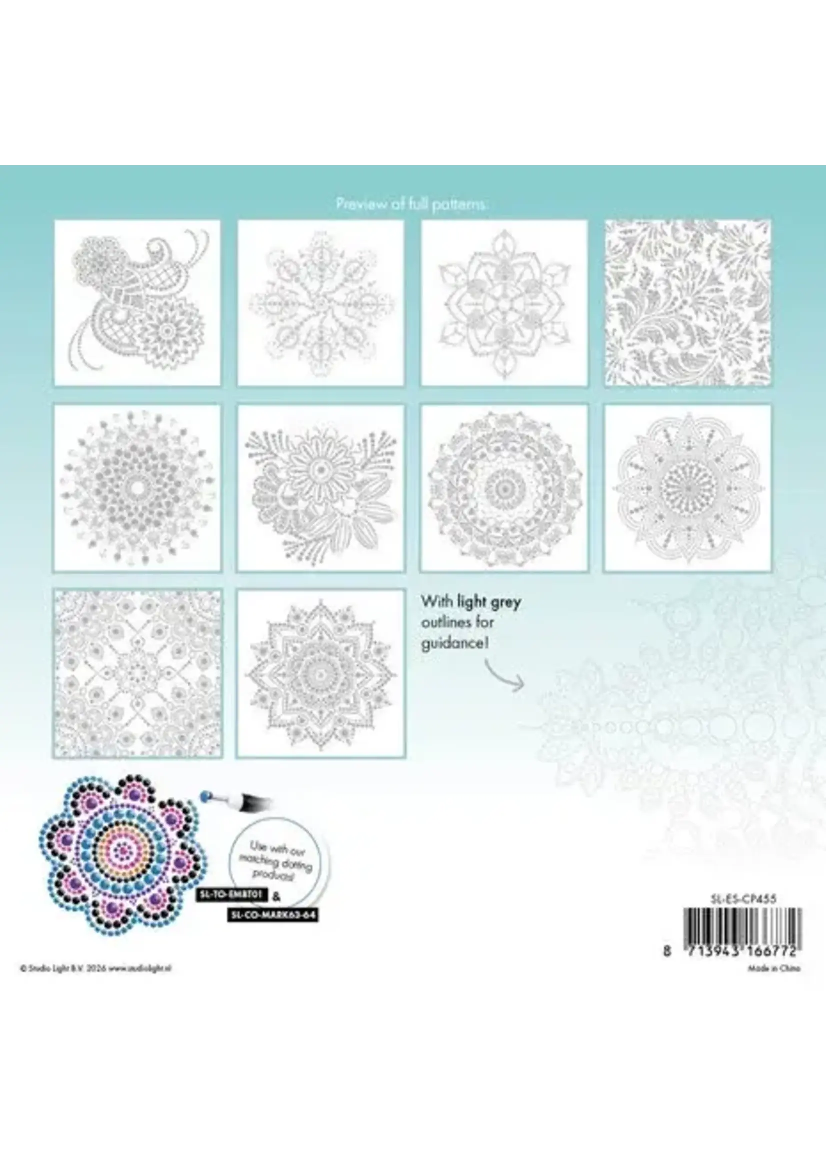 Coloring Pad 8x8 Inch Dot Mandalas & Patterns (SL-ES-CP455)