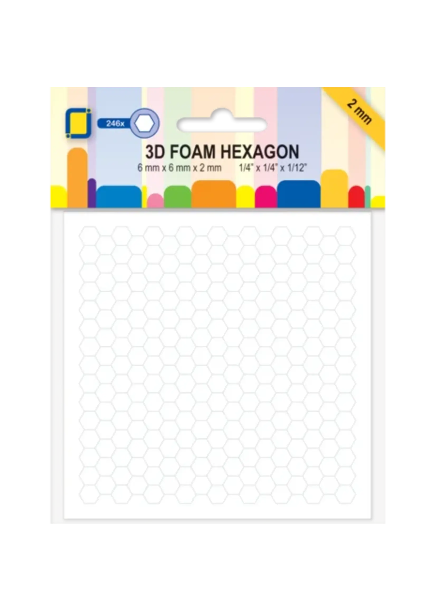 3D Foam Hexagon 6x6x2mm (246pcs) (3.2892)