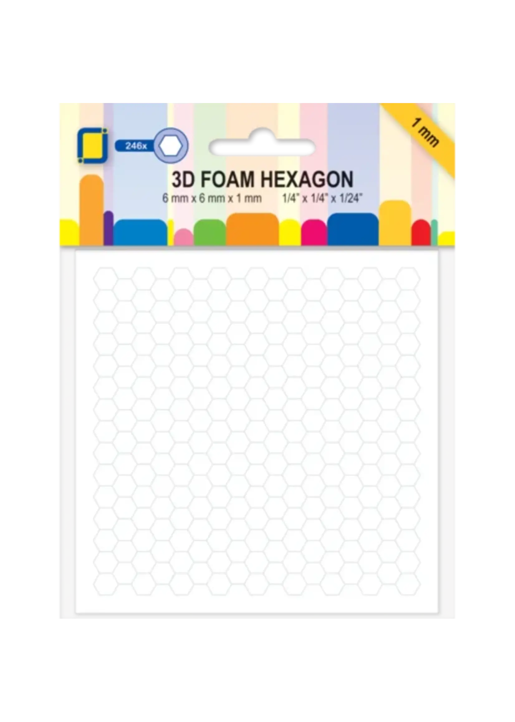3D Foam Hexagon 6x6x1mm (246pcs) (3.2891)