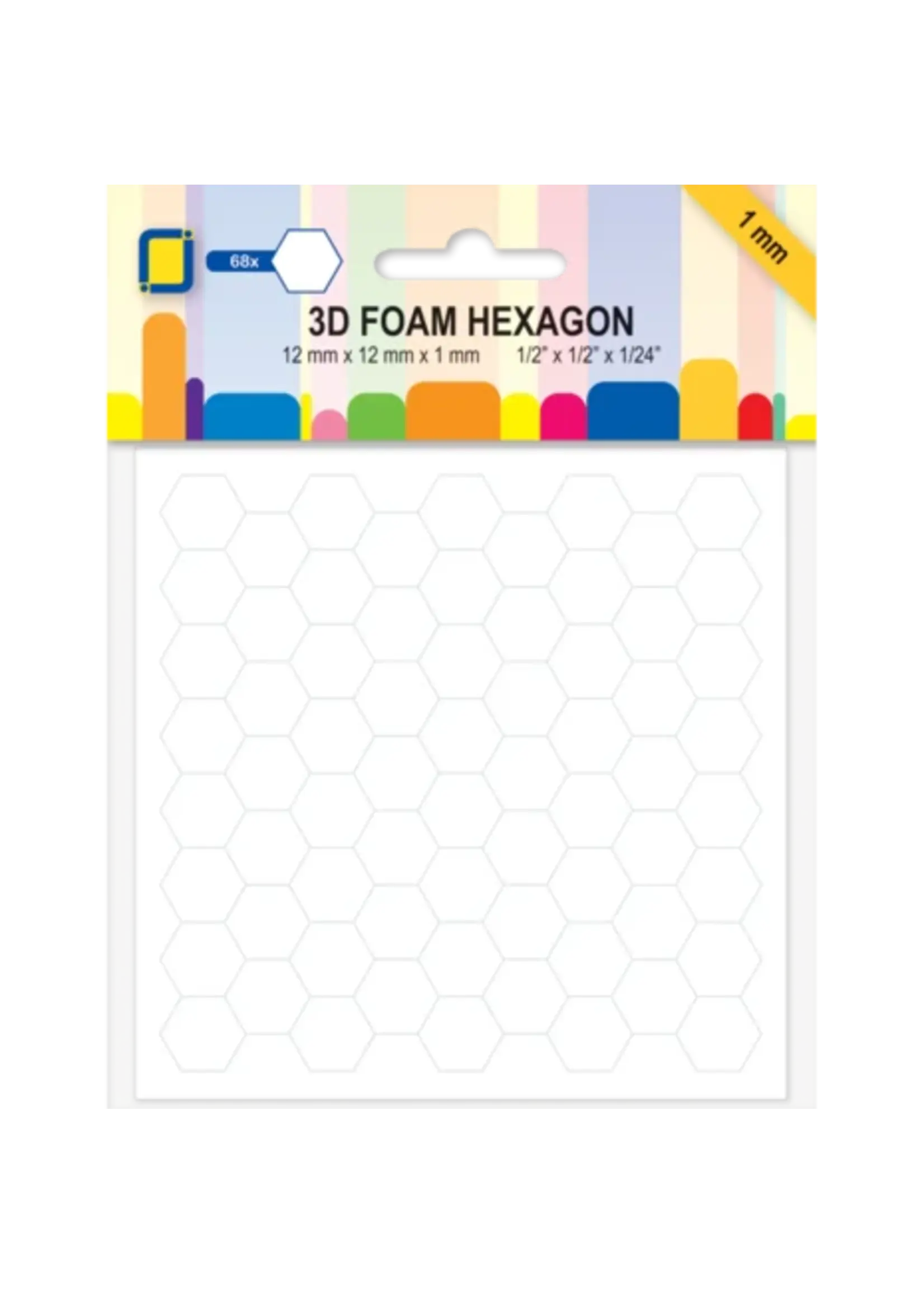 3D Foam Hexagon 12x12x1mm (68pcs) (3.2881)