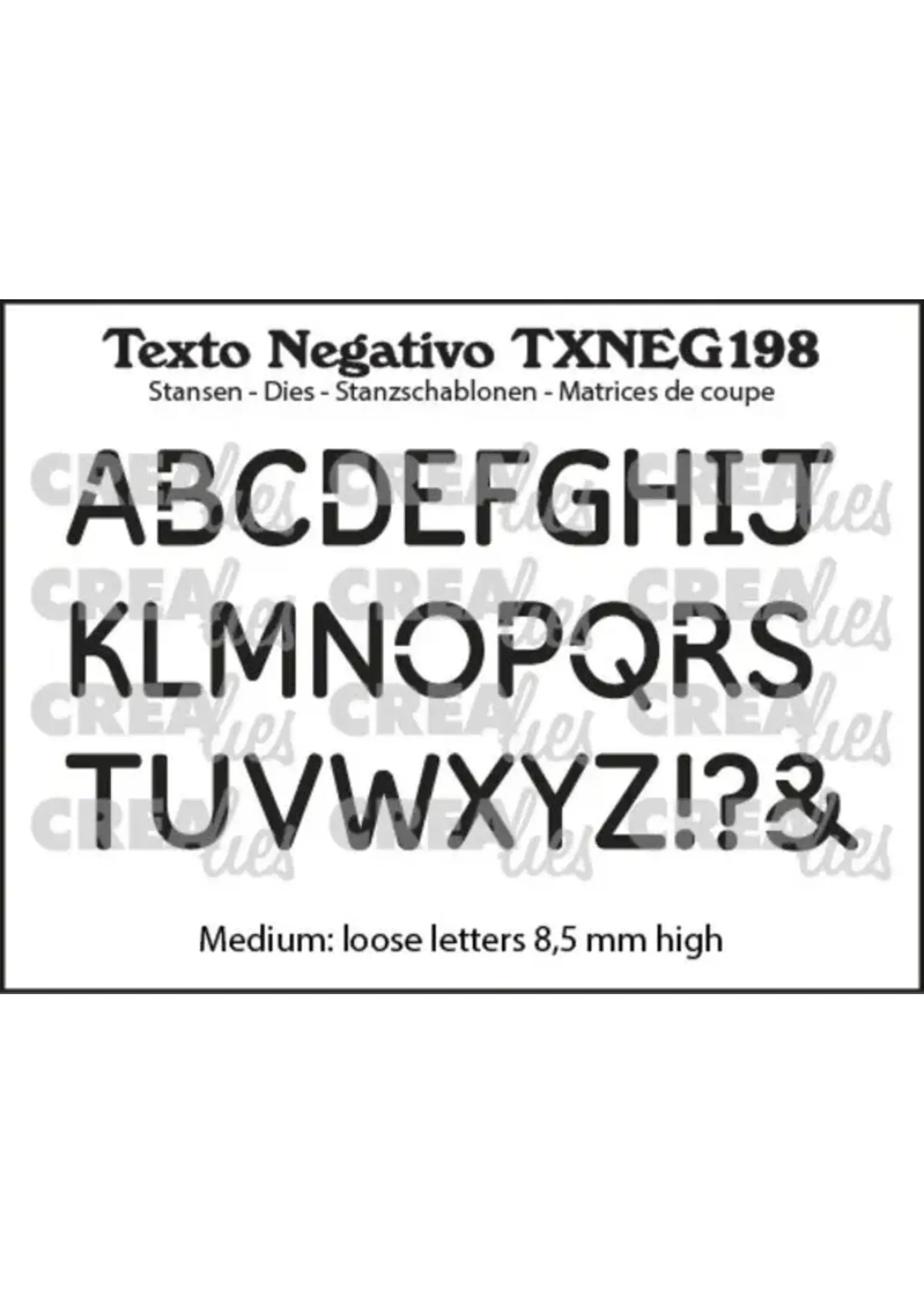 Texto Negativo Stansen Dutch No. 198 Alfabet Middelgroot (TXNEG198)