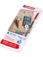 e-1200 Colour Pen Metallic Set in Metal Box (6pcs) (4-1200-6)