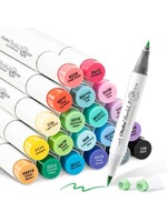 Ohuhu - Honolulu B - Alcohol Art Markers - Brush & Fine - Set 24 kleuren Y30-80404-56