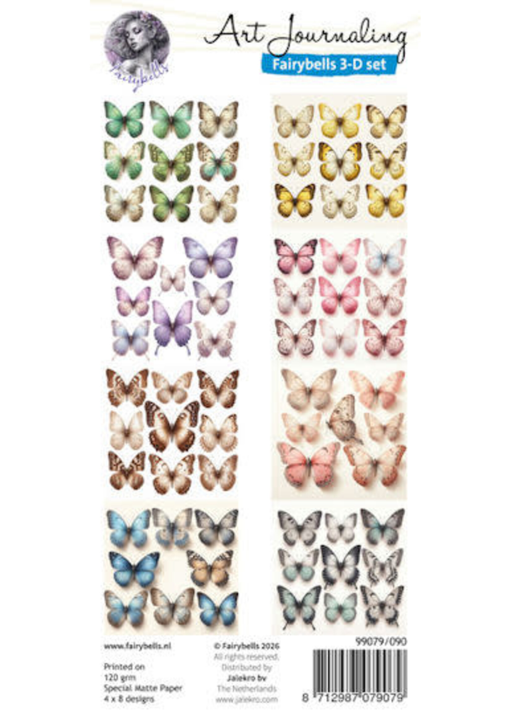 Fairybells 3-D setje Kleurrijke vlinders # uitlevering start 27-3