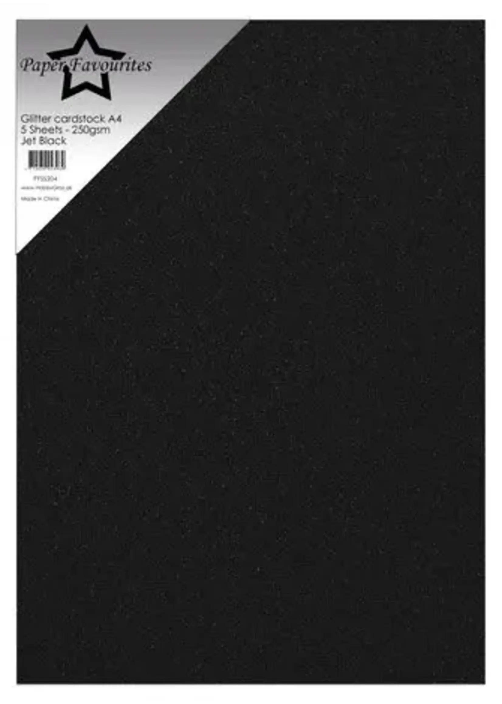 Glitter Cardstock A4 Jet Black 250gsm (5pcs) (PFSS204)