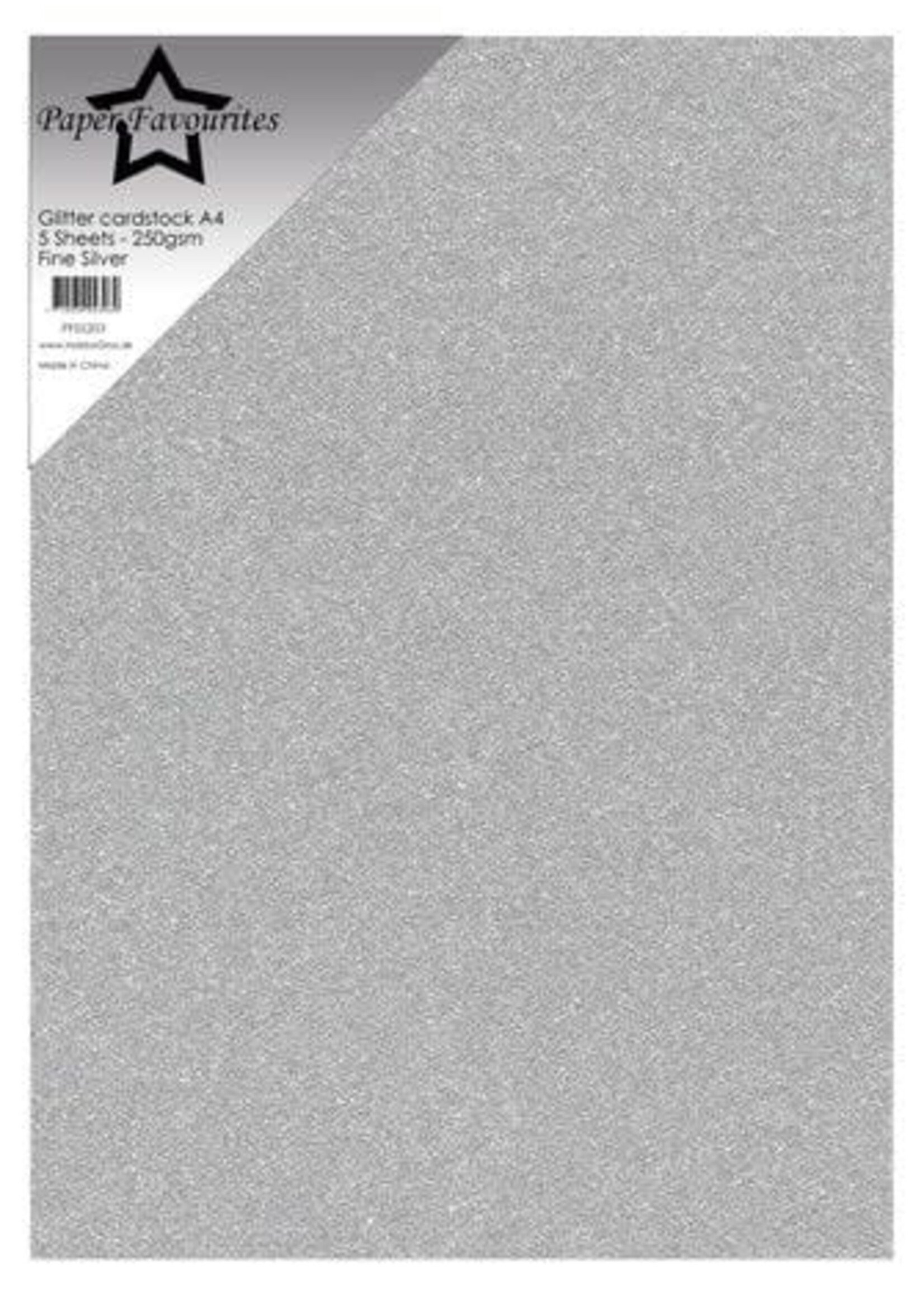 Glitter Cardstock A4 Fine Silver 250gsm (5pcs) (PFSS203)