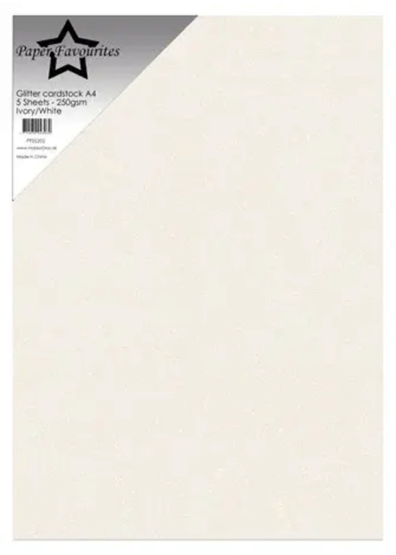 Glitter Cardstock A4 Ivory/White 250gsm (5pcs) (PFSS202)