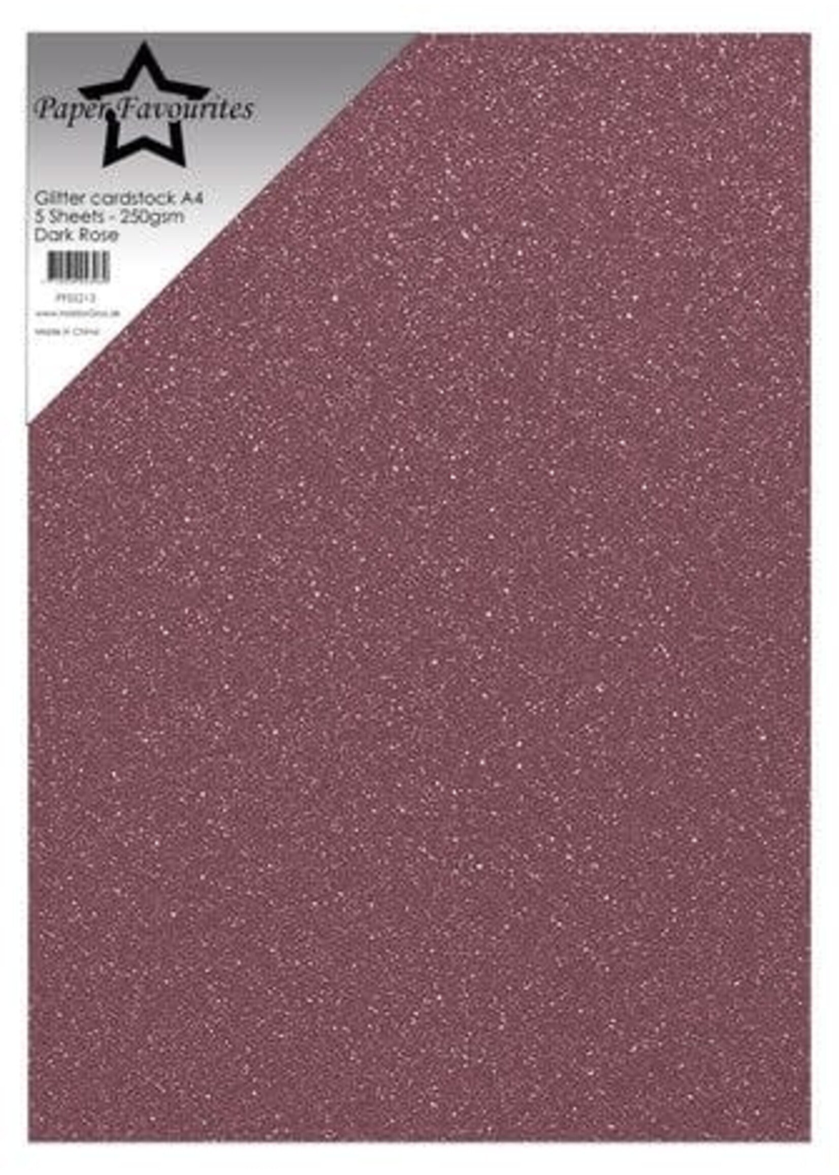 Glitter Cardstock A4 Dark Rose 250gsm (5pcs) (PFSS213)