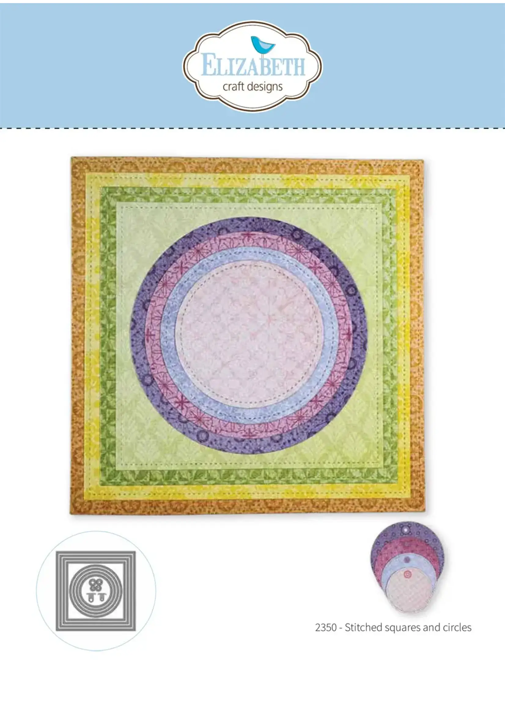 Gestikte vierkanten en cirkels Papieren bloemenSKU: 2350