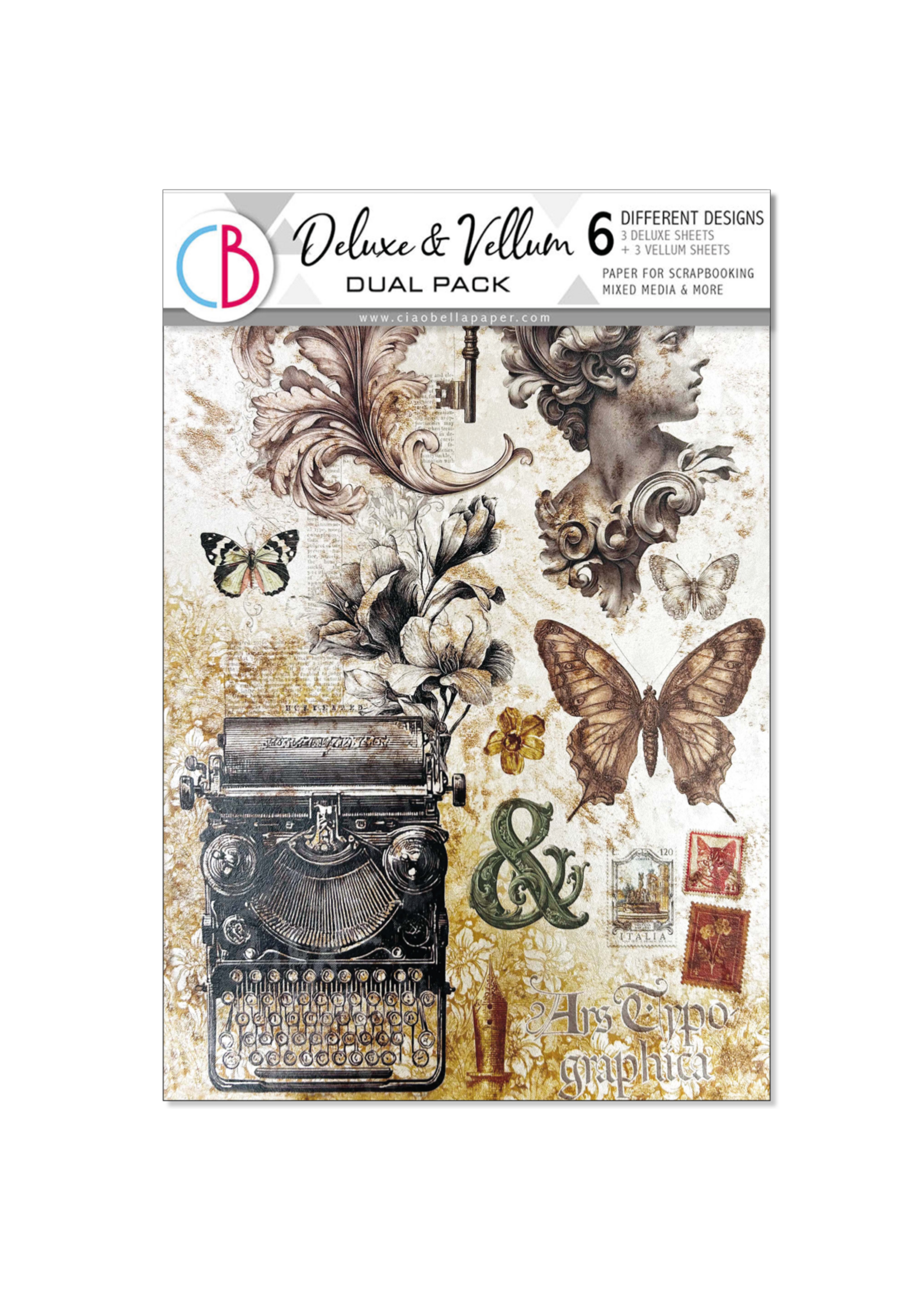 Deluxe Papier & Vellum Dual Pack A4 GEMENGD 6/Pkg Typografisch