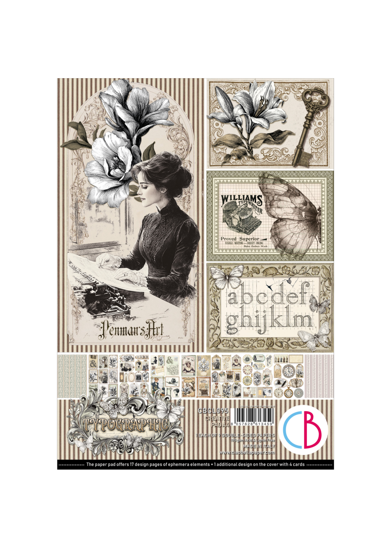 Typografisch Creative Pad A4 9/Pkg