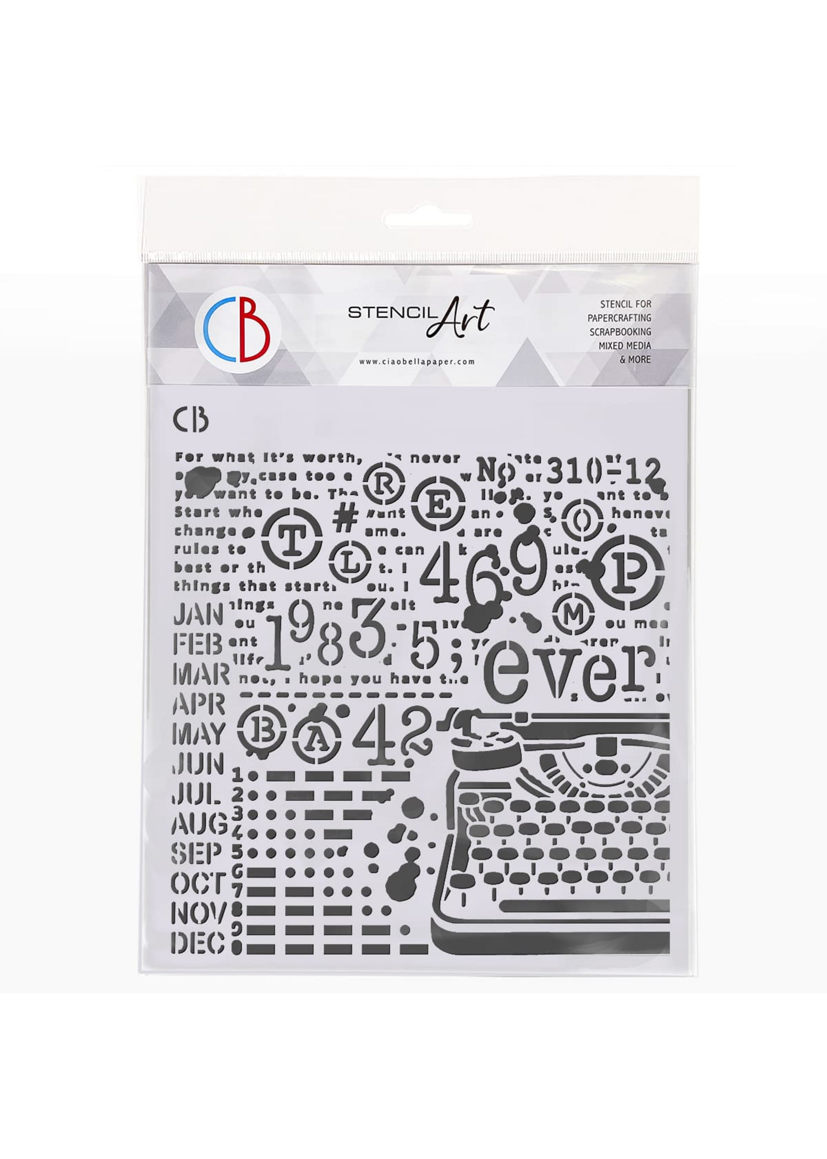 Textuursjabloon 8"x8" Typschrijven