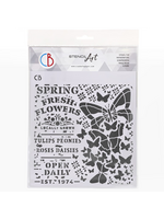 Textuursjabloon 8"x8" Lenteverse bloemen