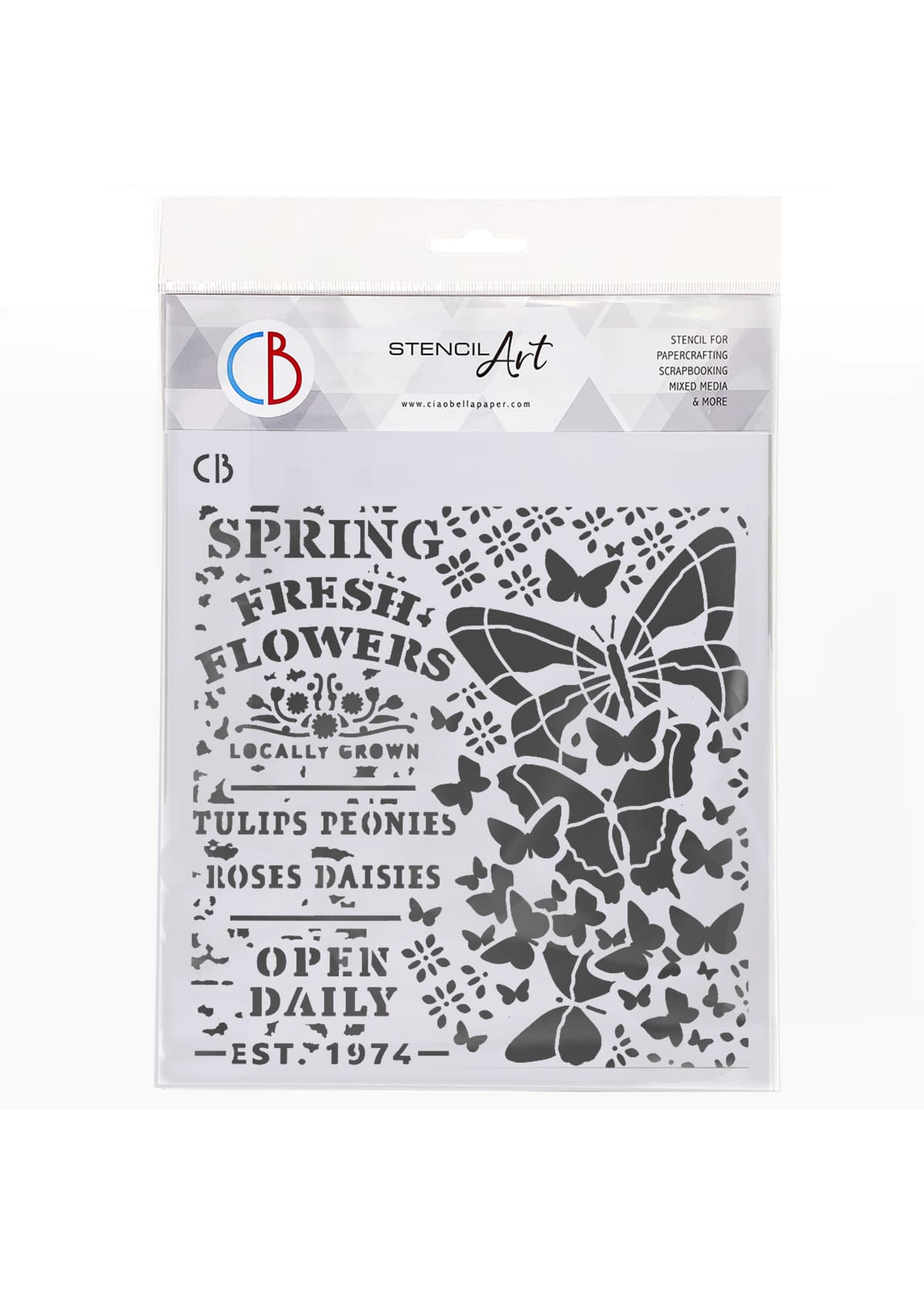 Textuursjabloon 8"x8" Lenteverse bloemen