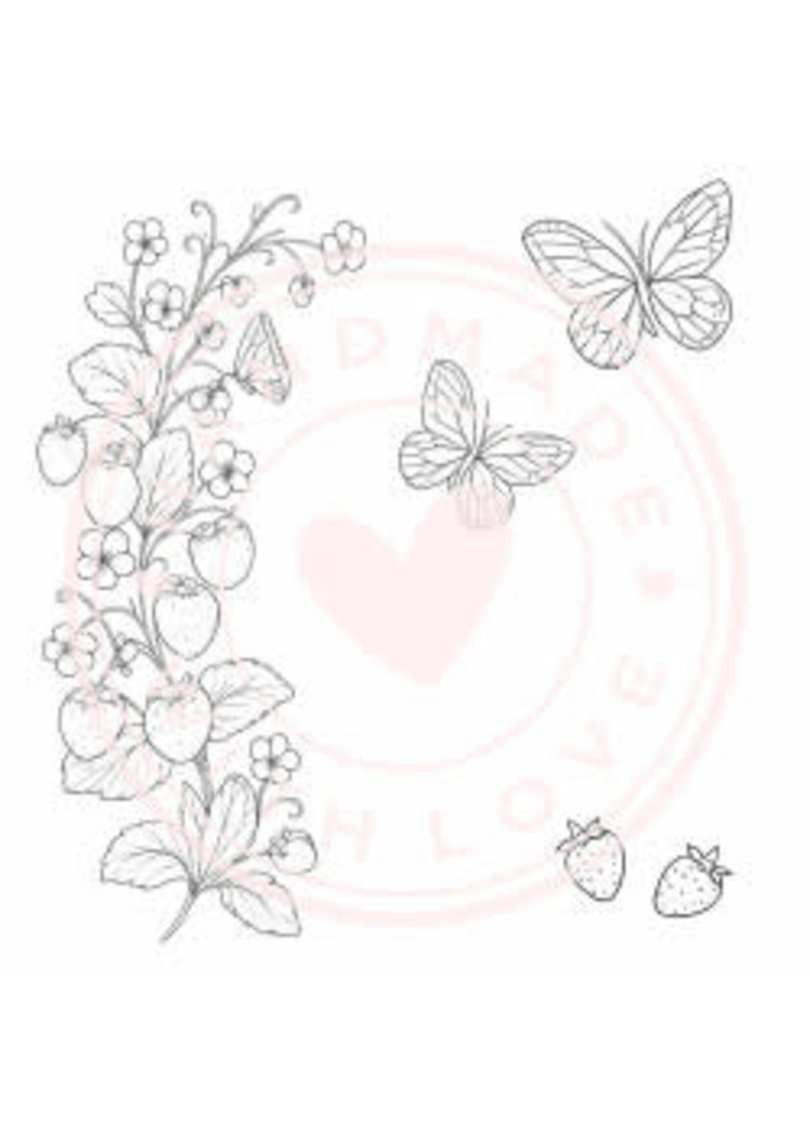 Juffrouw Muis - Coloring Pad - Sweet Strawberry  Geschikt voor kleurpotloden en markers  (met markers achterblad te gebruiken om doordrukken te voorkomen)